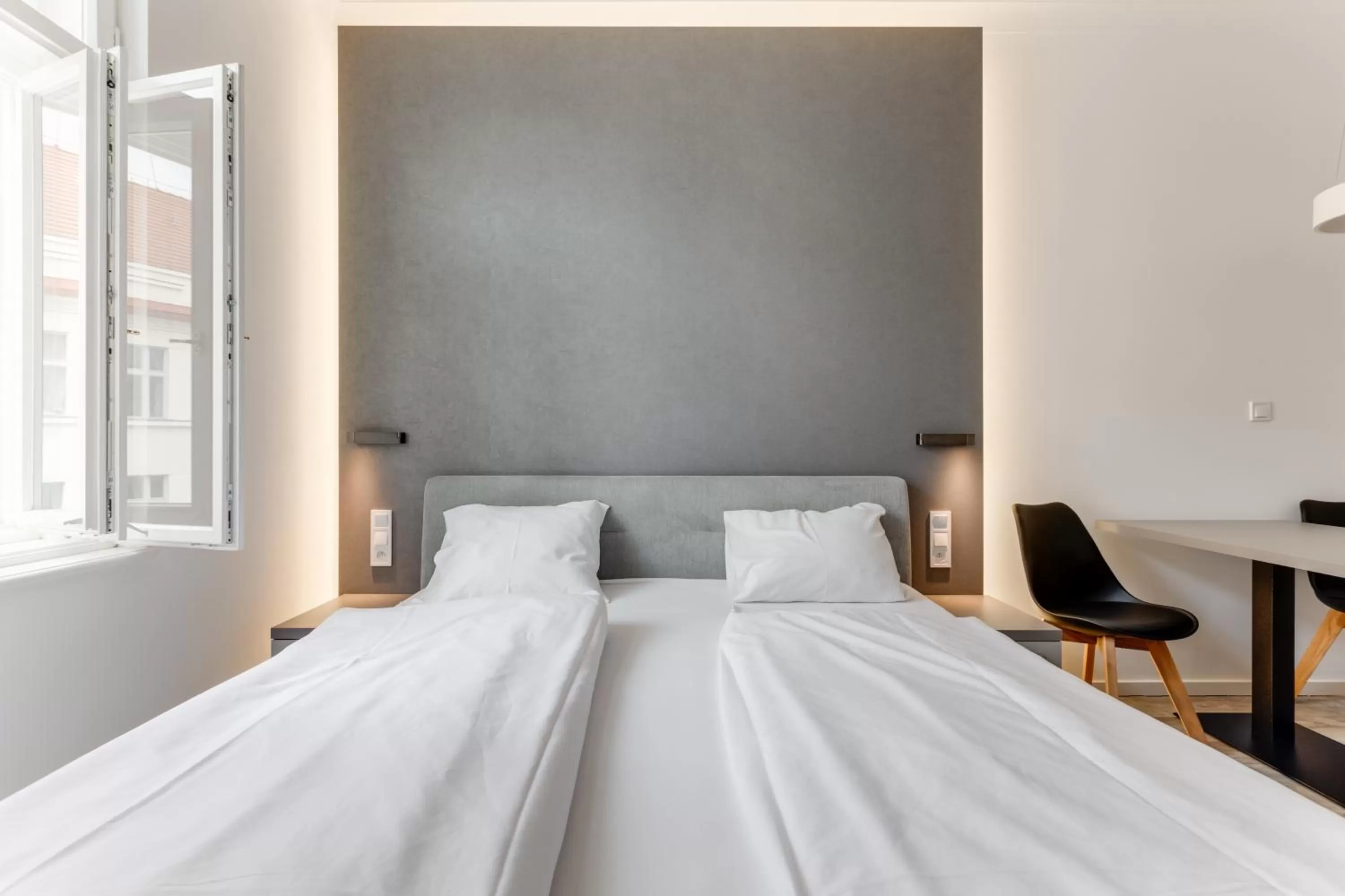 Bed in Lampi Aparthotel Prague