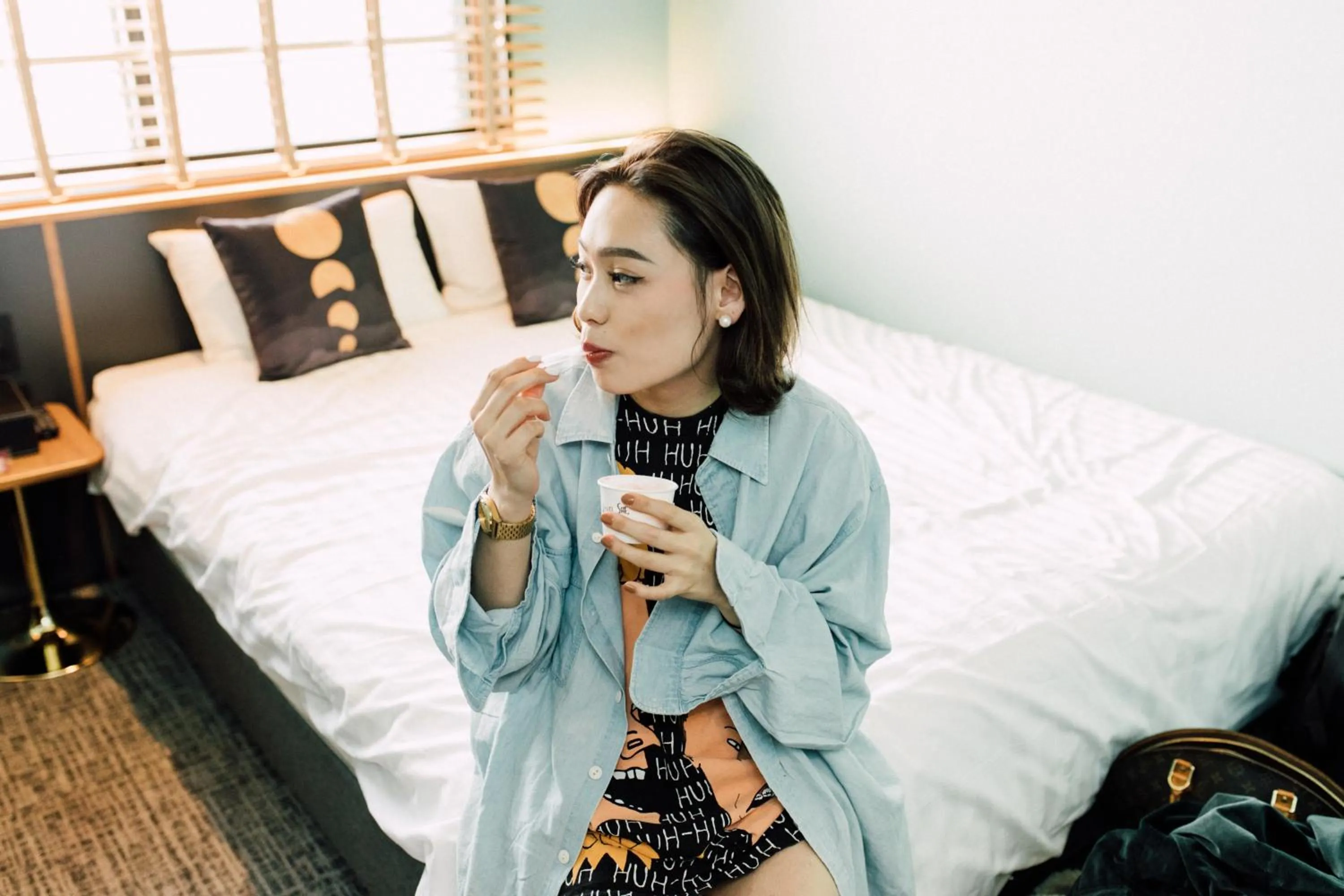 People, Bed in Hotel She, Kyoto