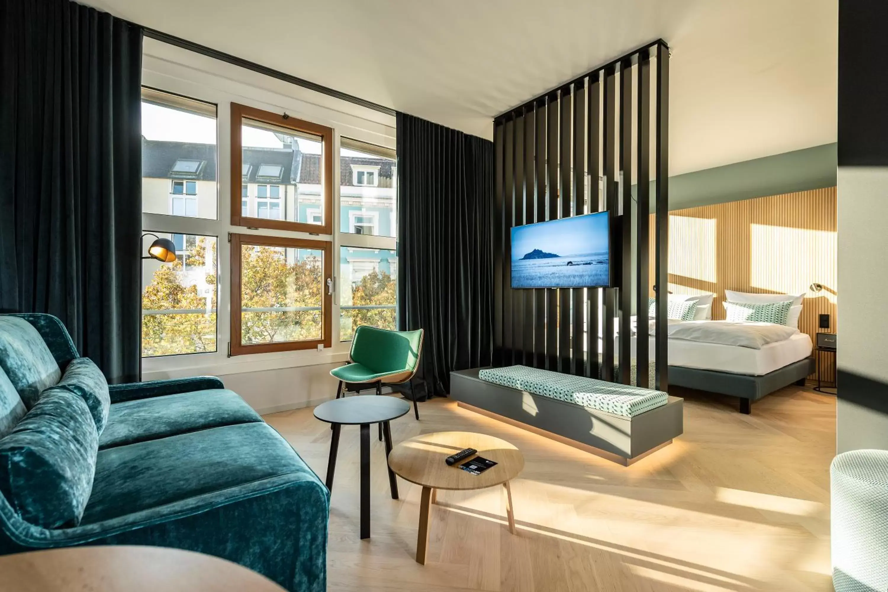 Living room, Bed in Clipper Boardinghouse - Hamburg-Michel Living room, Bed in Clipper Boardinghouse - Hamburg-Michel