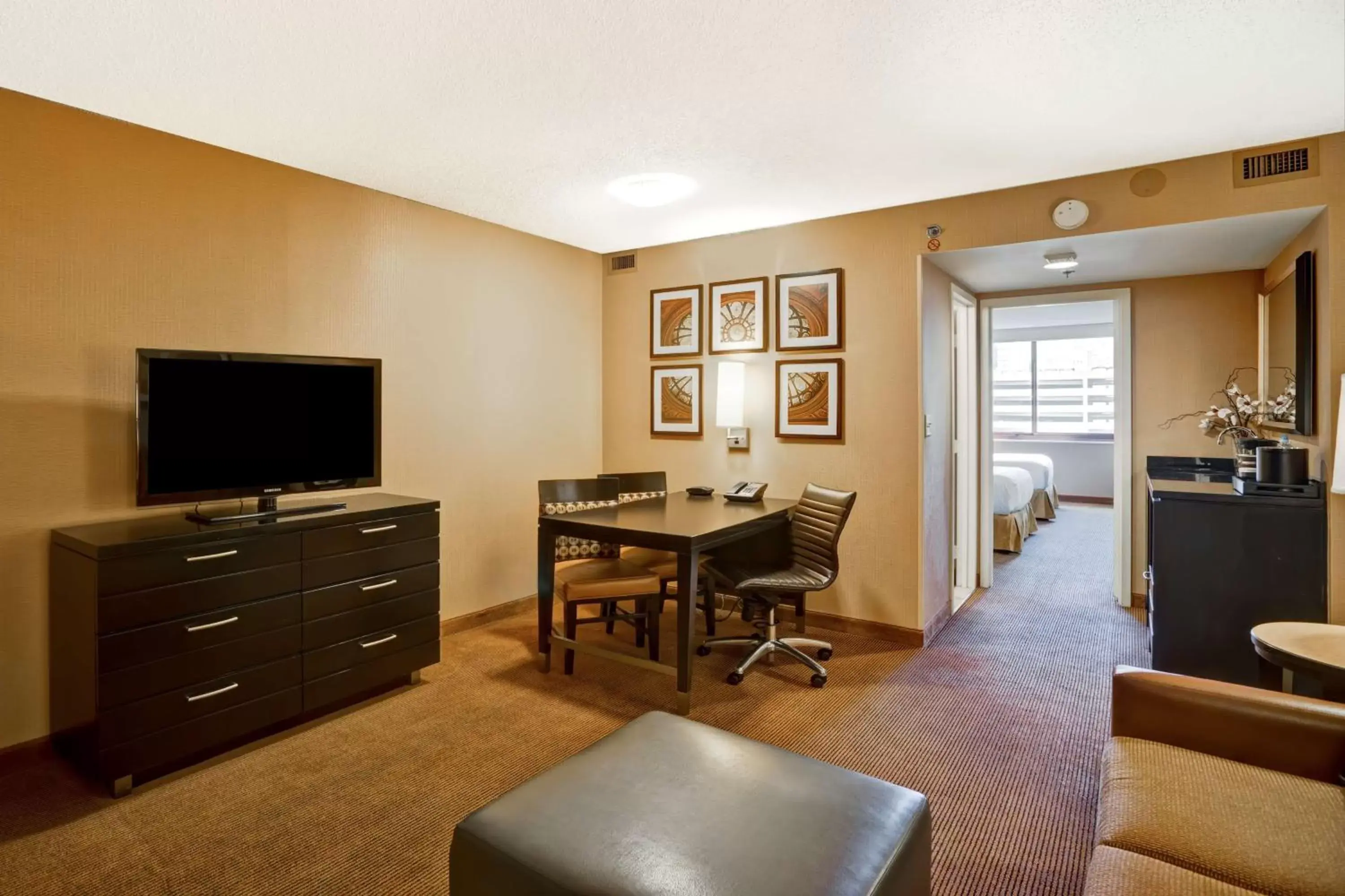 Living room, TV/Entertainment Center in Embassy Suites Chicago - Downtown River North
