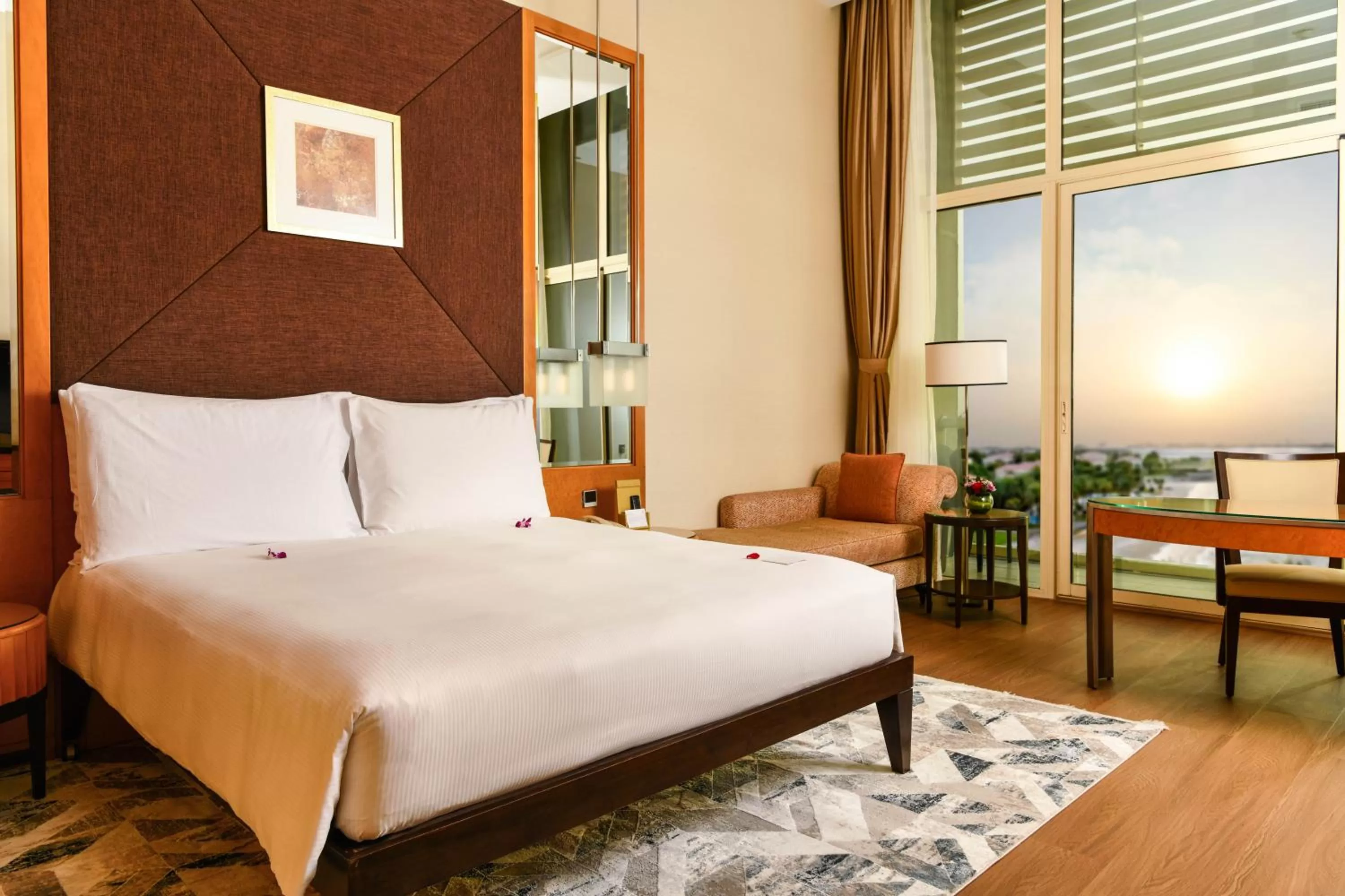 View (from property/room), Bed in Al Raha Beach Resort & Spa