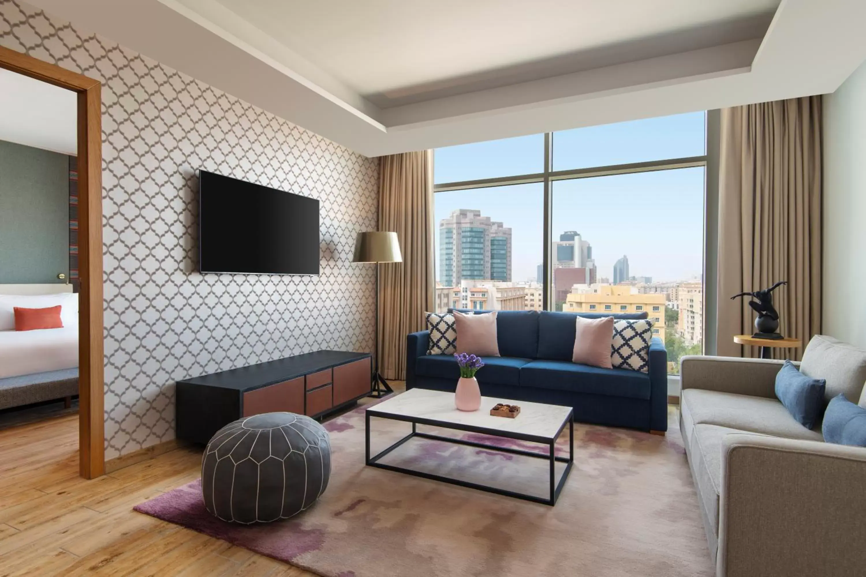 Communal lounge/ TV room, Seating Area in Abesq Doha Hotel and Residences