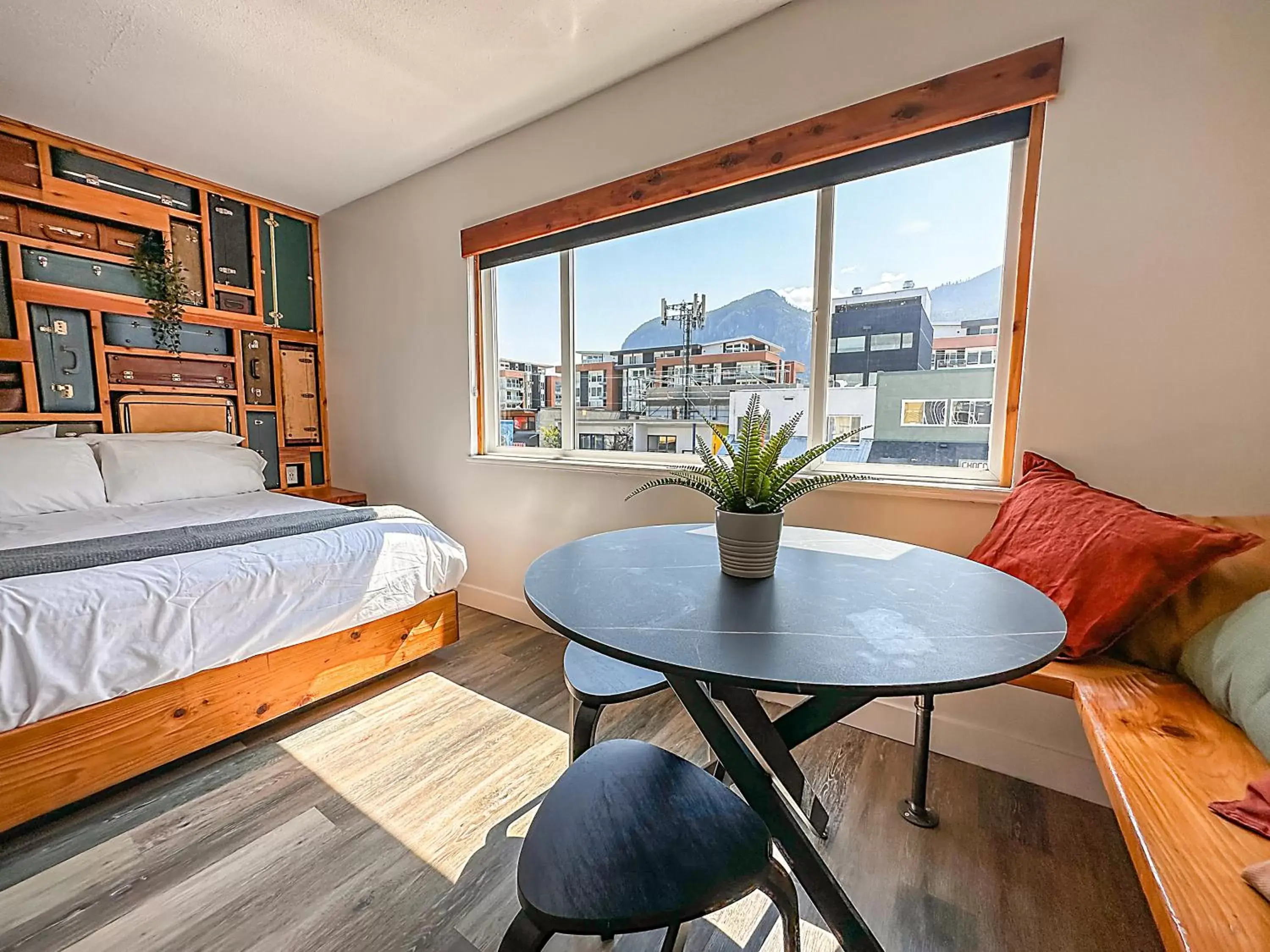 Seating area in Crash Hotel Squamish