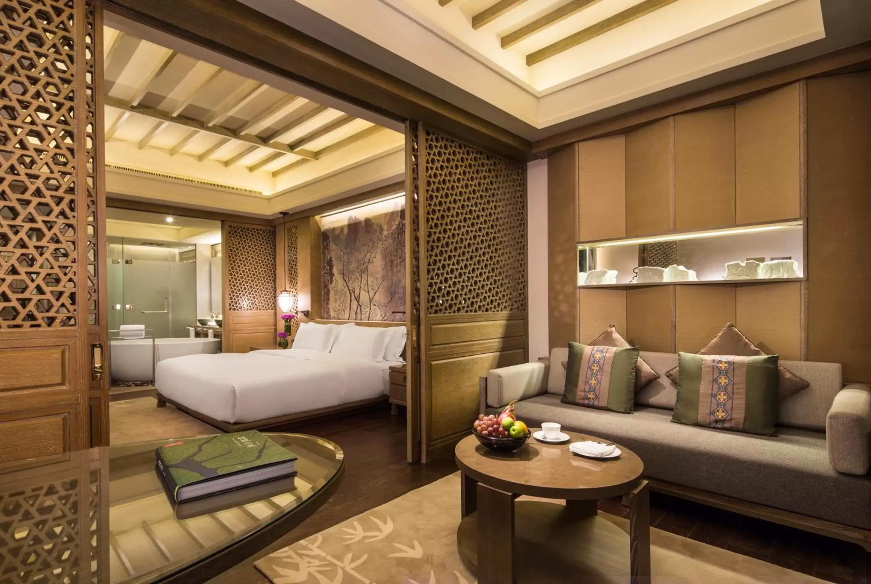 Bathroom, Bed in Banyan Tree Yangshuo Bathroom, Bed in Banyan Tree Yangshuo