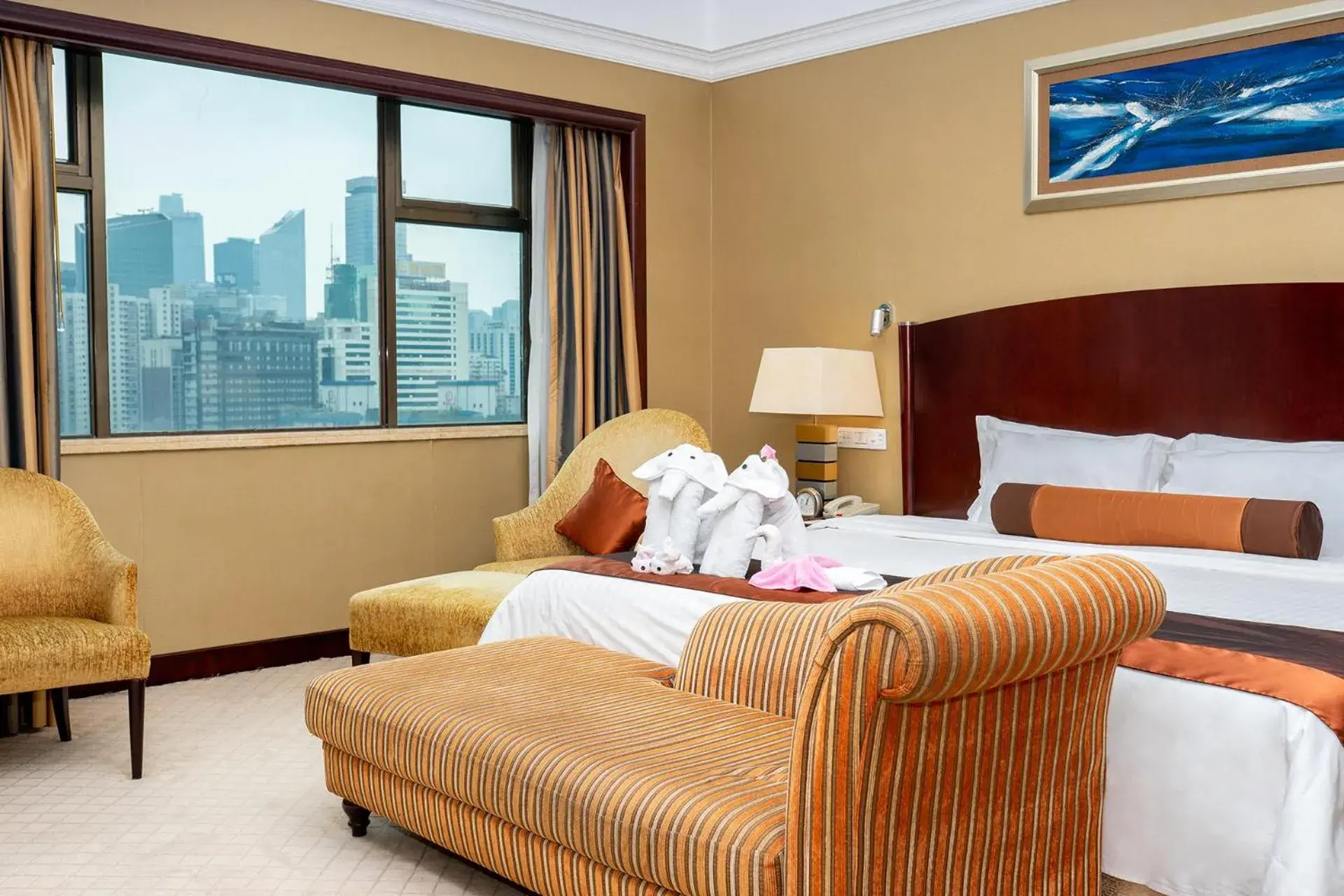 Bed in Grand International Hotel