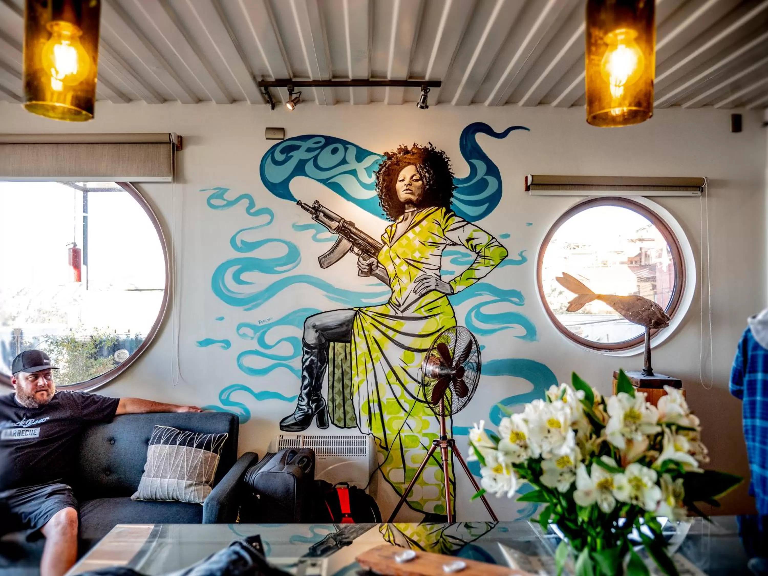 Decorative detail in Hotel Winebox Valparaiso