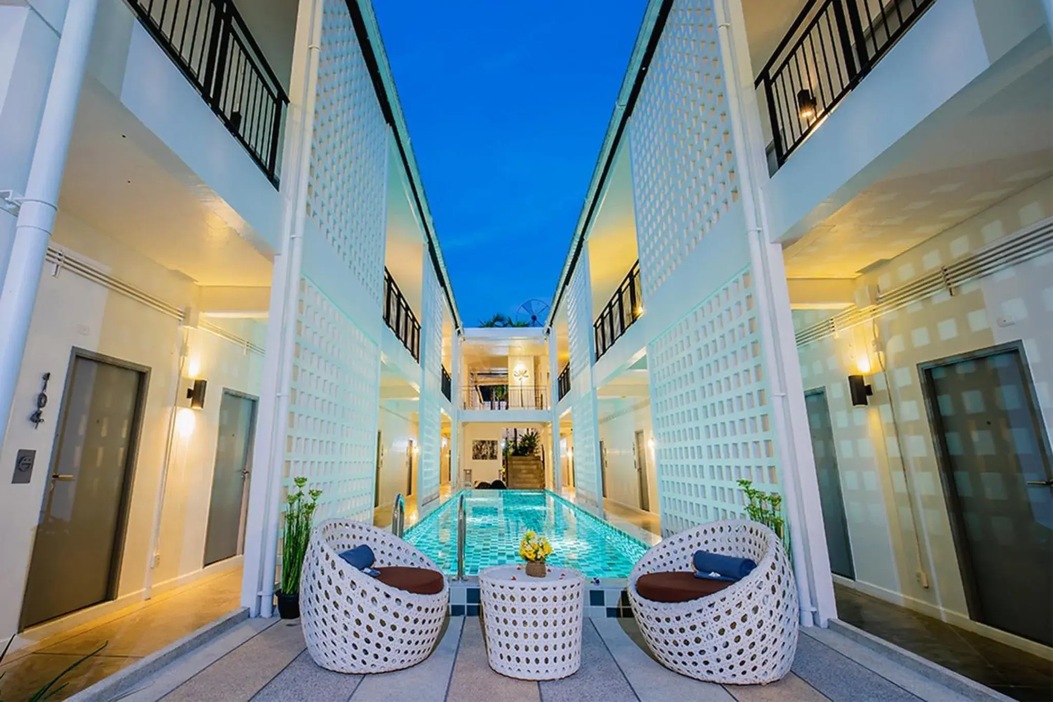 Pool view in The Rubber Hotel Phuket Pool view in The Rubber Hotel Phuket
