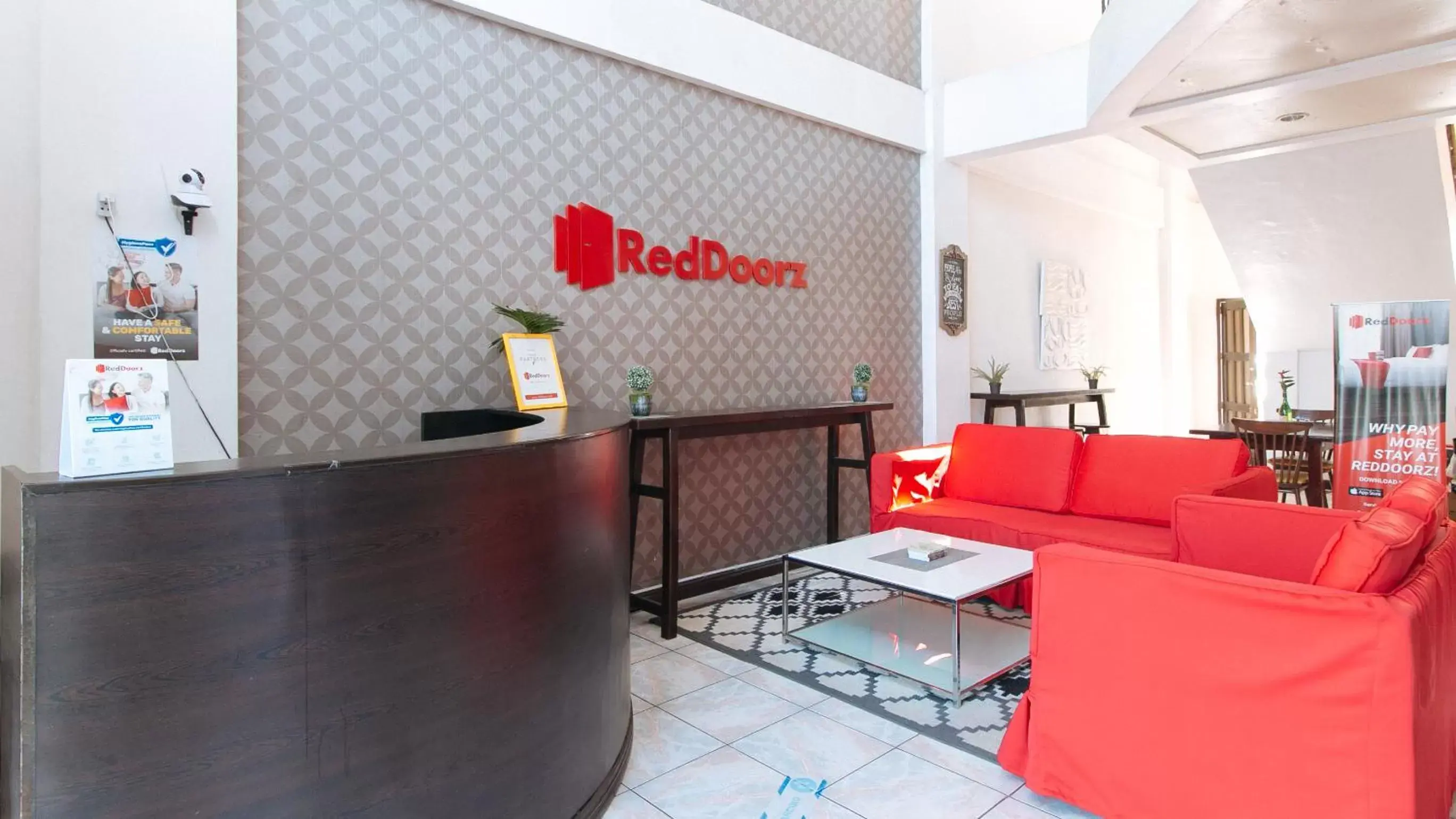 Seating area in RedDoorz at KM 50 Aguinaldo Highway Tagaytay - Vaccinated Staff