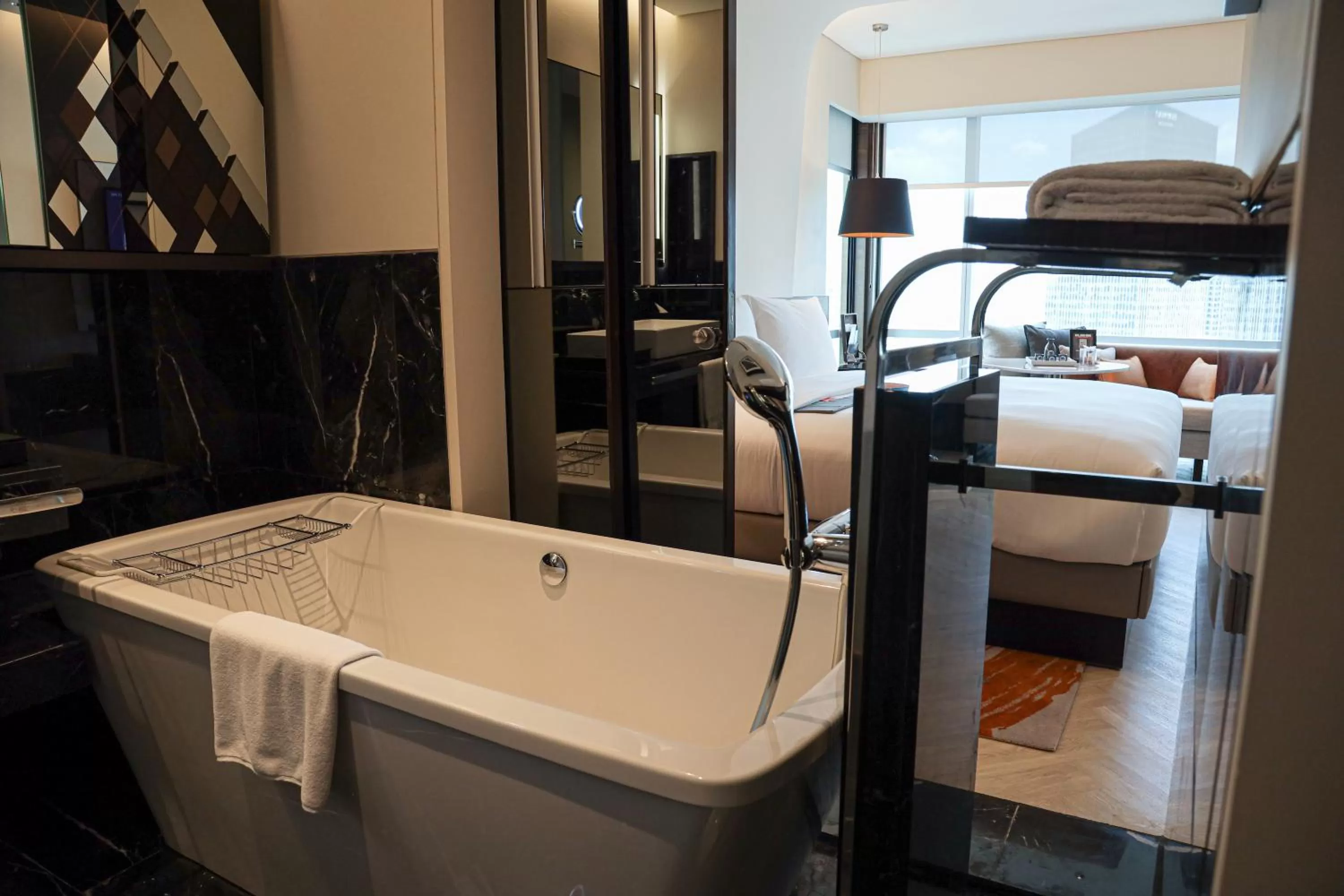 Bathroom, Bed in Le Meridien Bangkok
