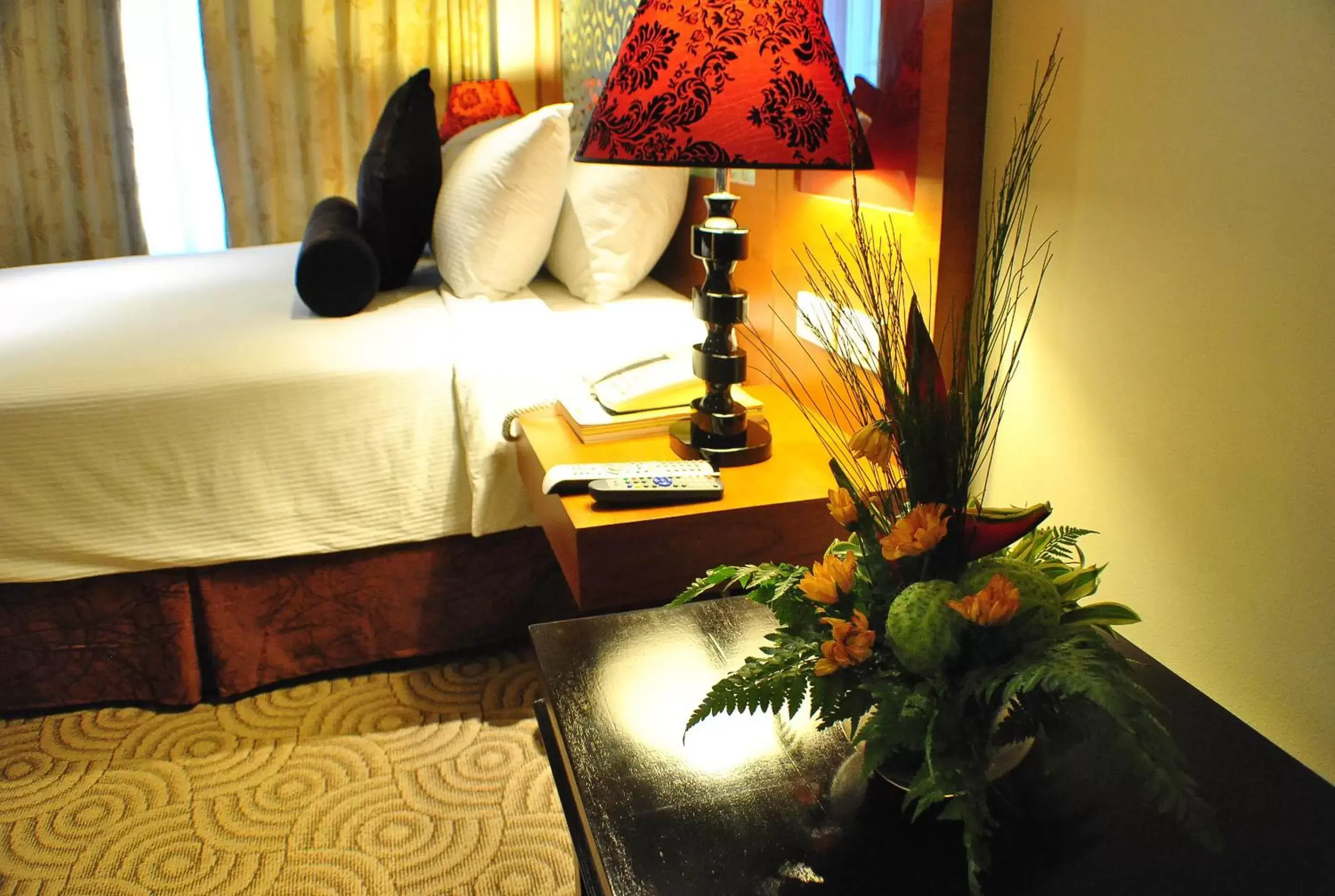 Decorative detail, Bed in Hotel Elizabeth Cebu