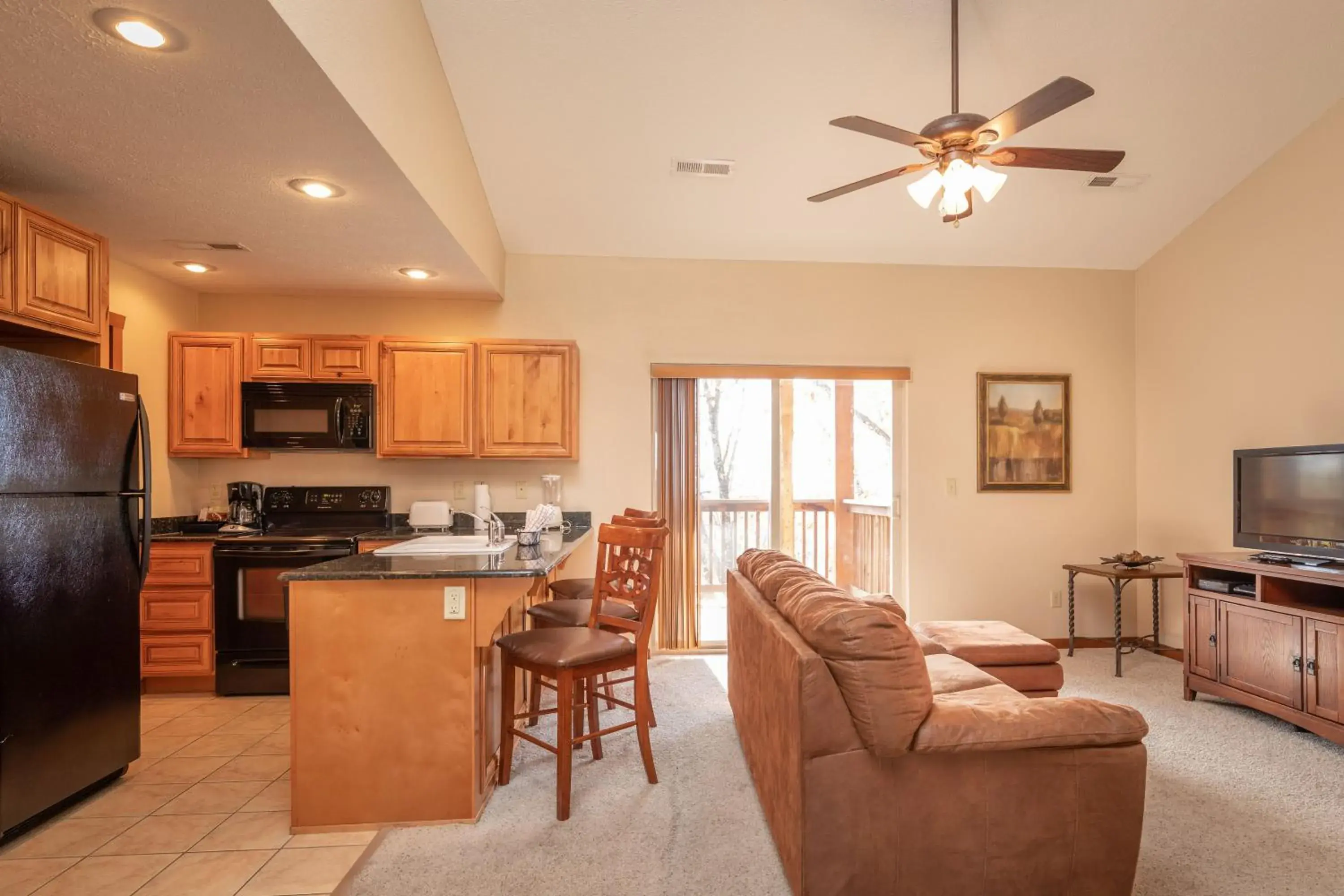 Kitchen or kitchenette, Seating Area in The Lodges at Table Rock by Capital Vacations