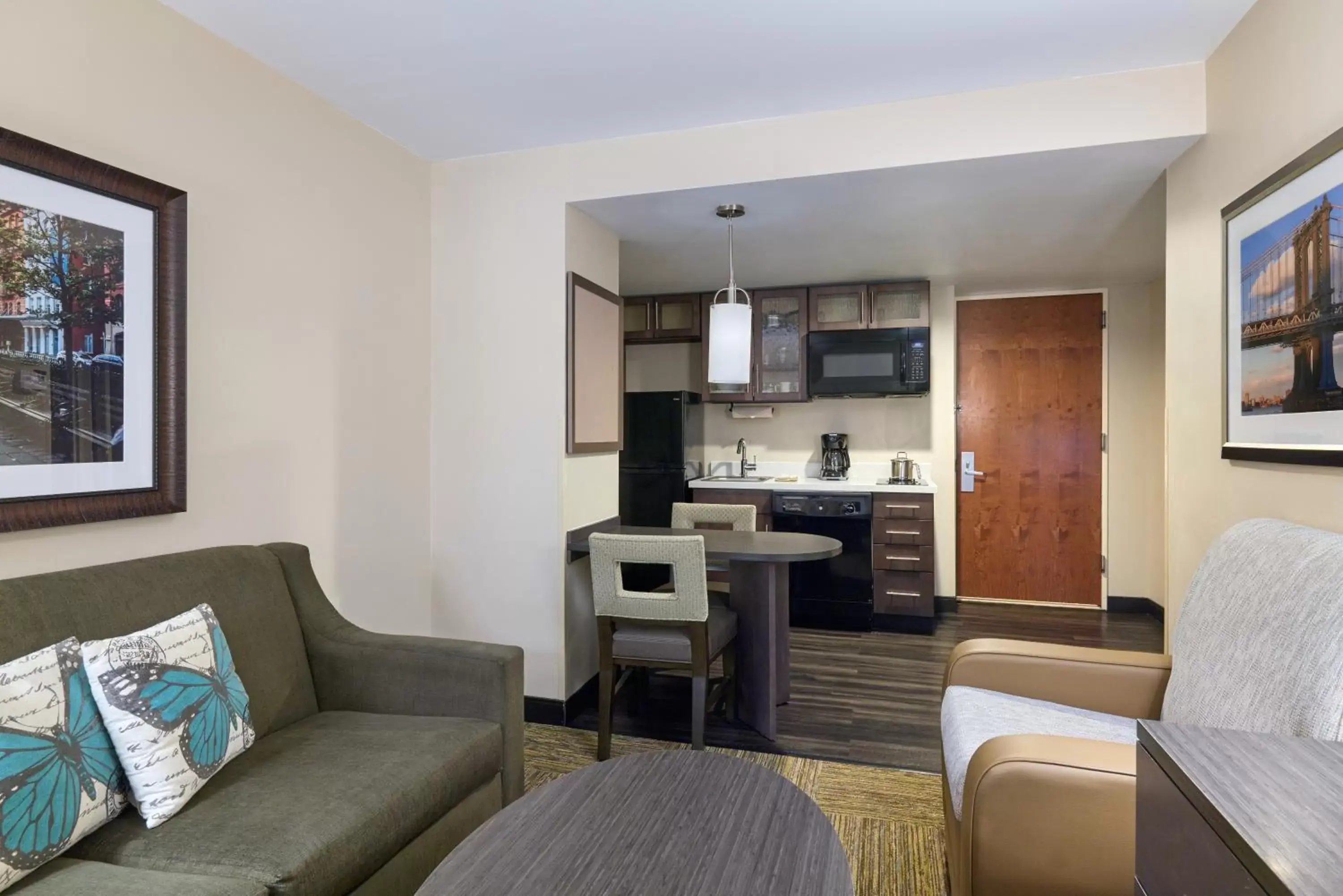 Kitchen or kitchenette, Seating Area in Candlewood Suites NYC -Times Square, an IHG Hotel