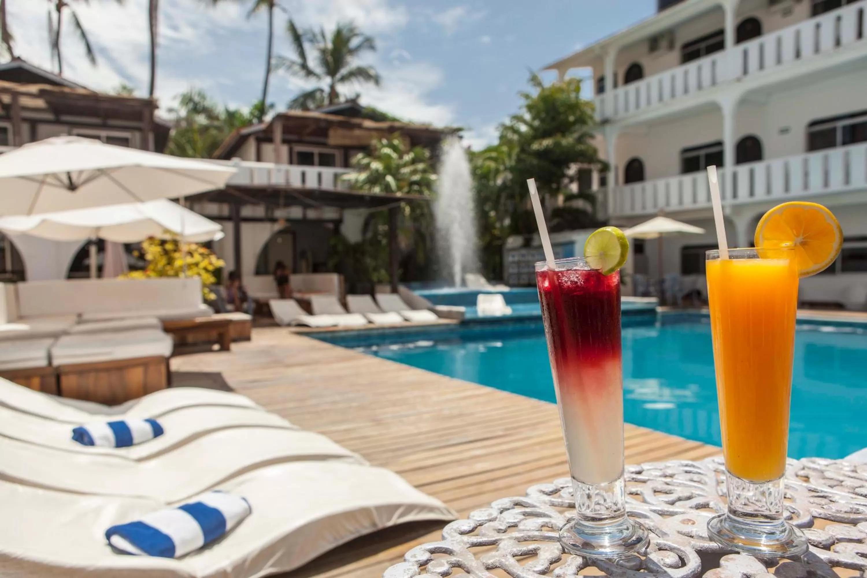Pool view in Bungalows Zicatela