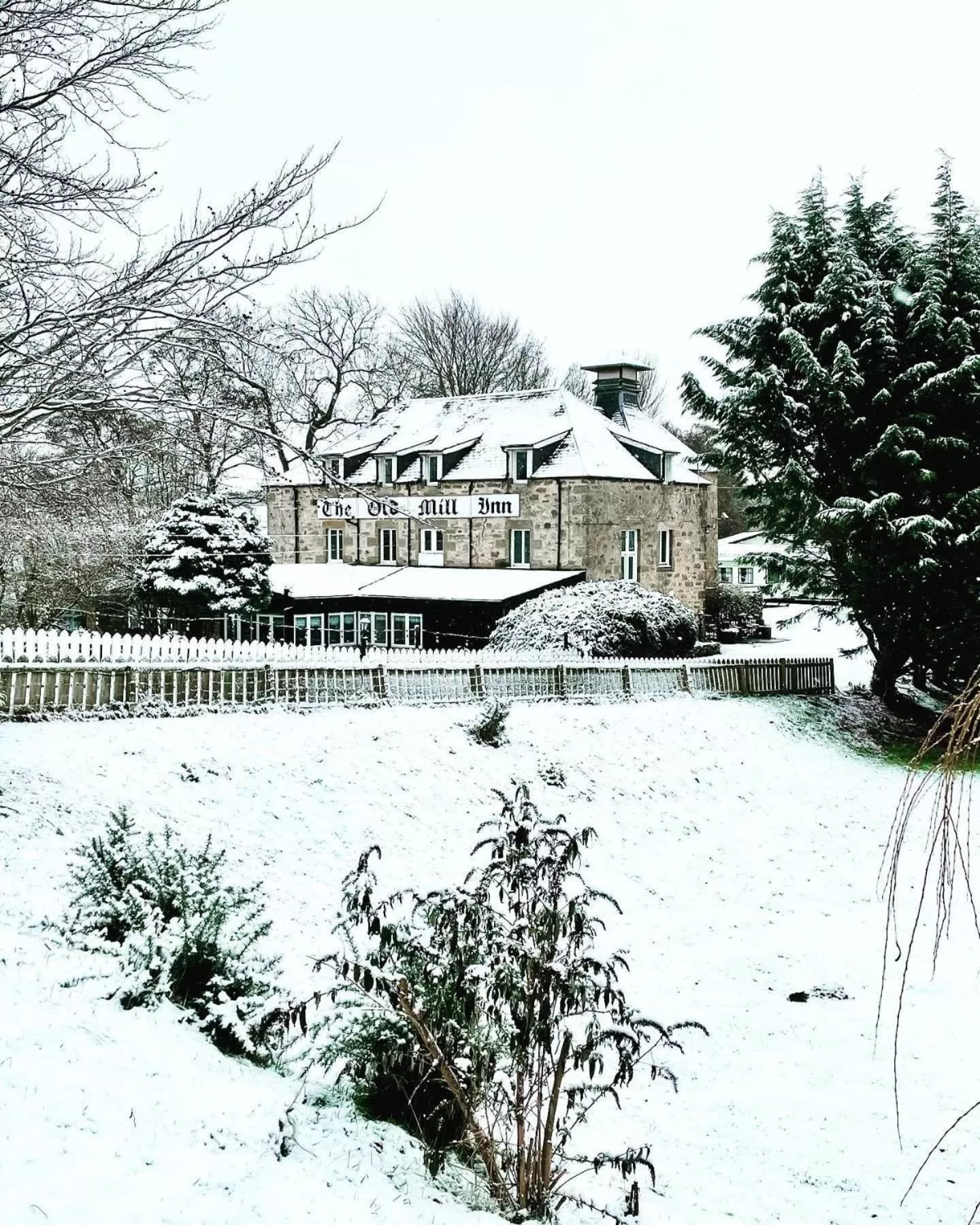 Property building, Winter in The Old Mill Inn
