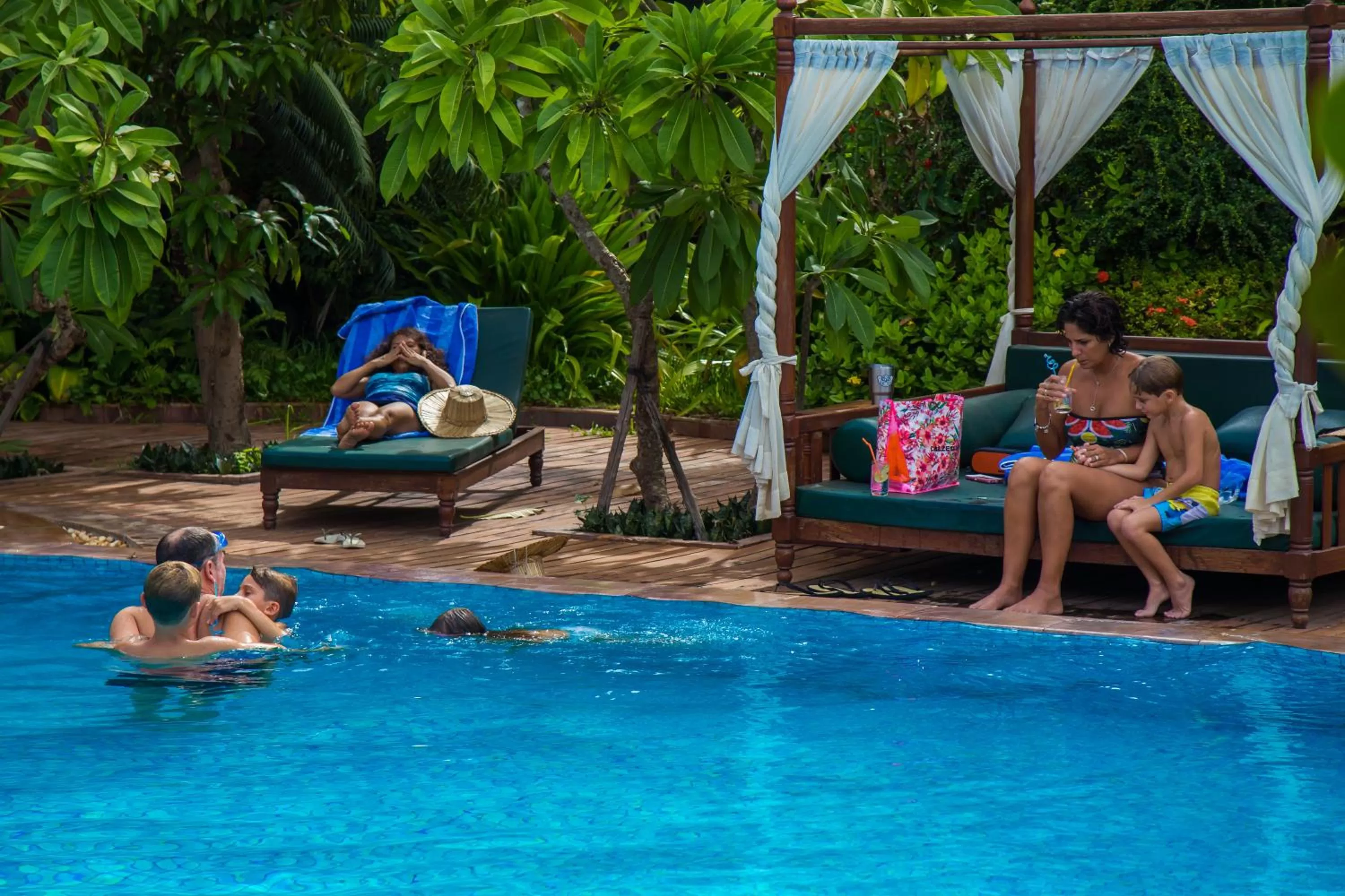 group of guests, Swimming Pool in Angkor Style Resort