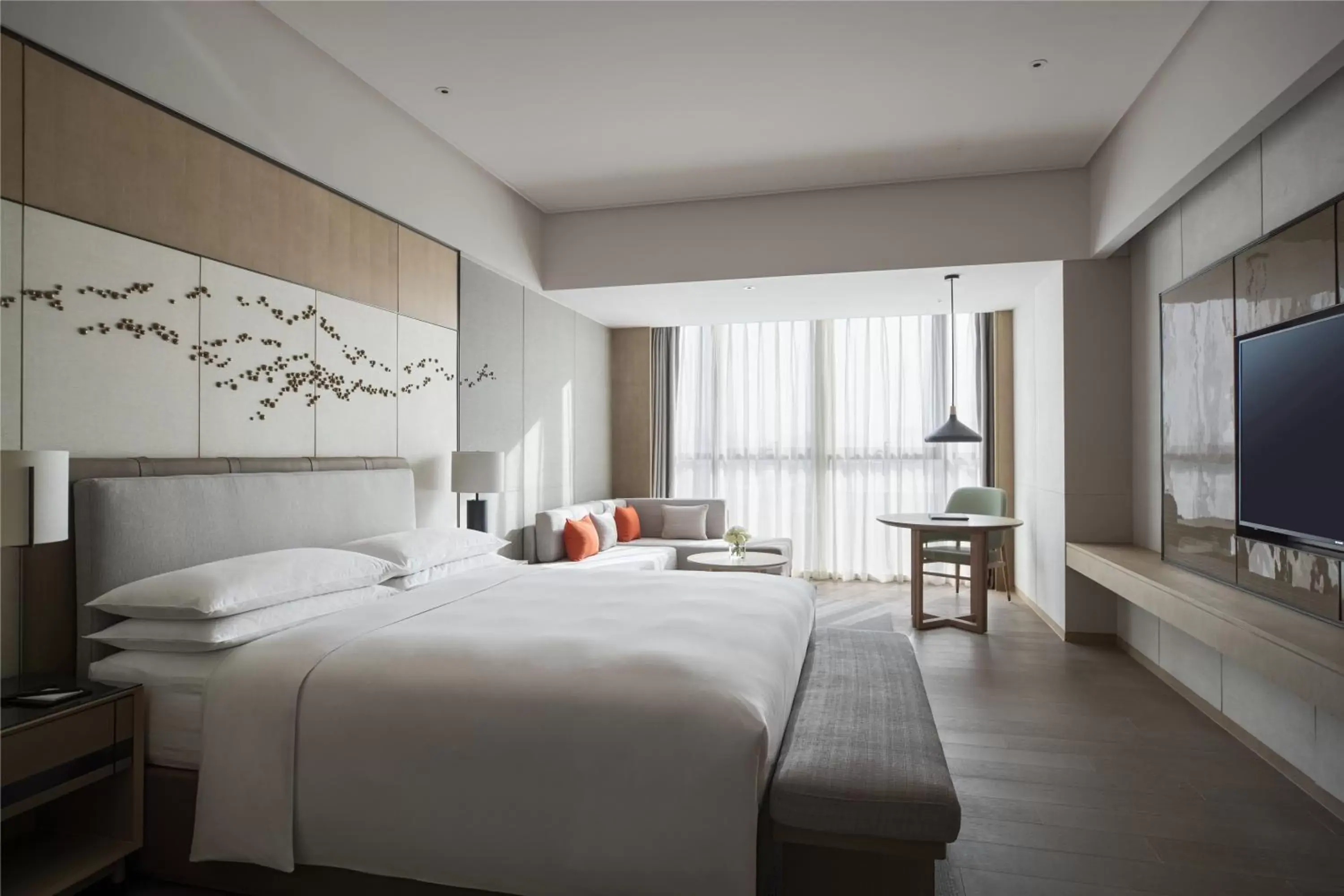 Bed in Yantai Marriott Hotel