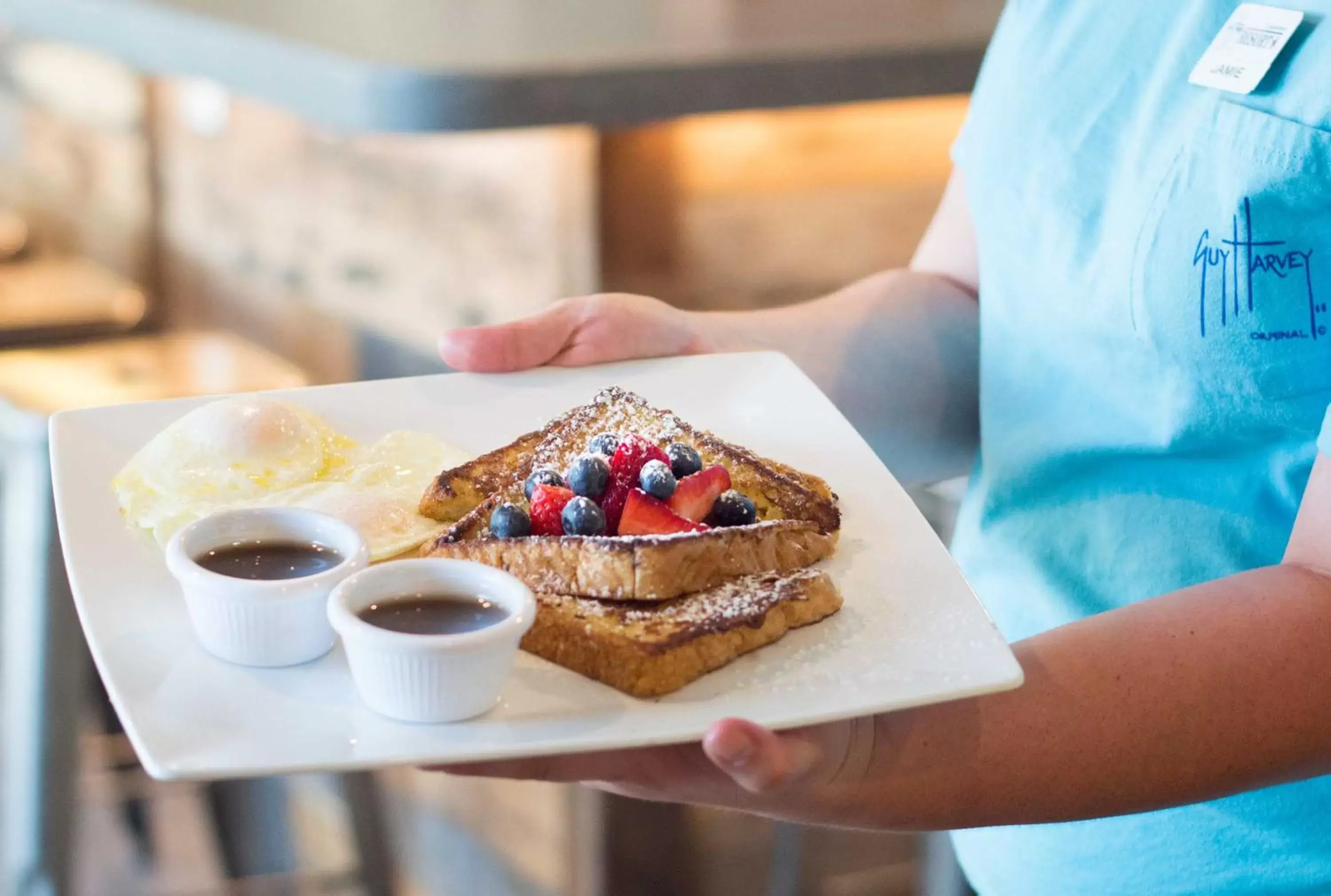 American breakfast in Guy Harvey Resort on Saint Augustine Beach