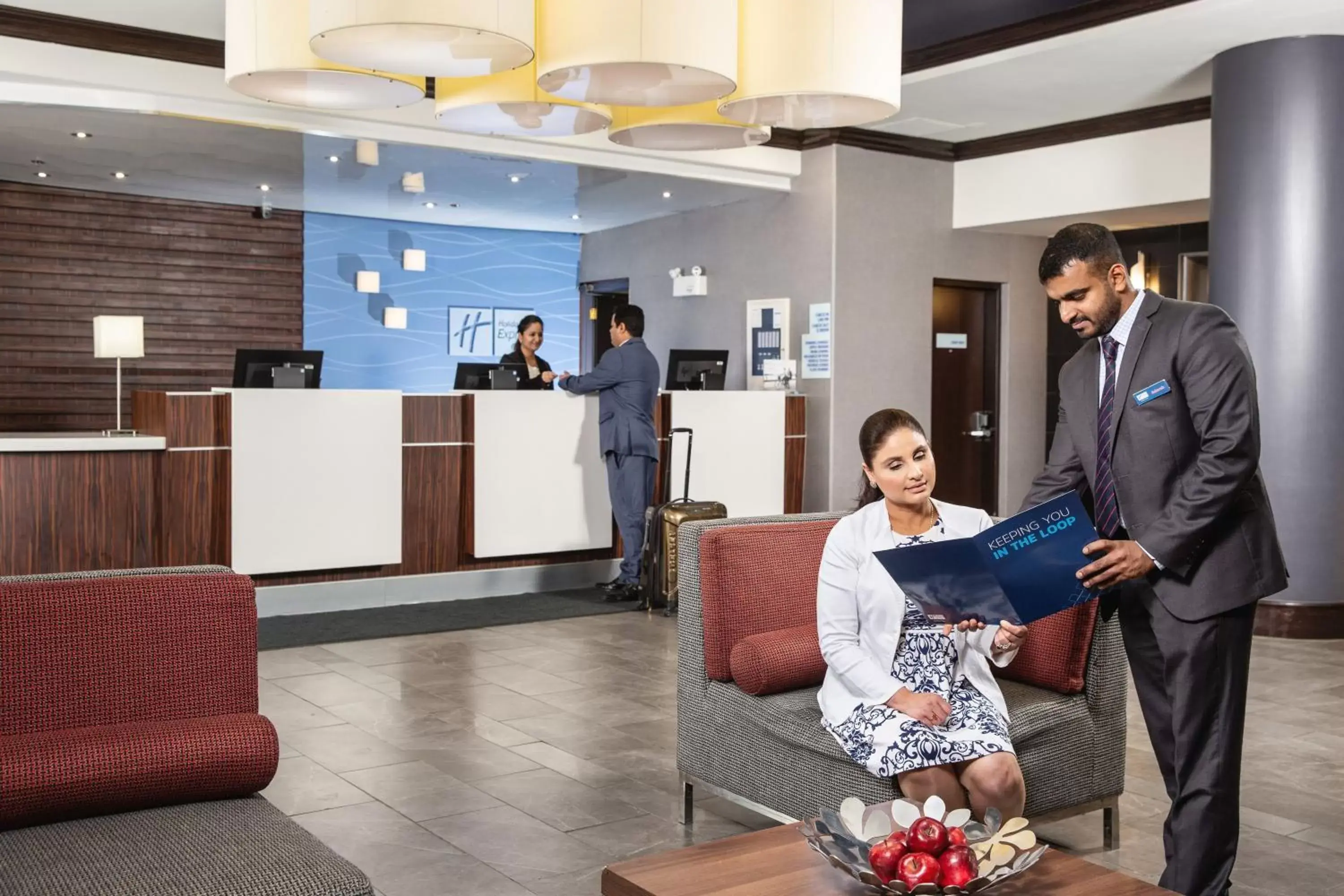 Lobby or reception, Guests in Holiday Inn Express Edmonton Downtown, an IHG Hotel