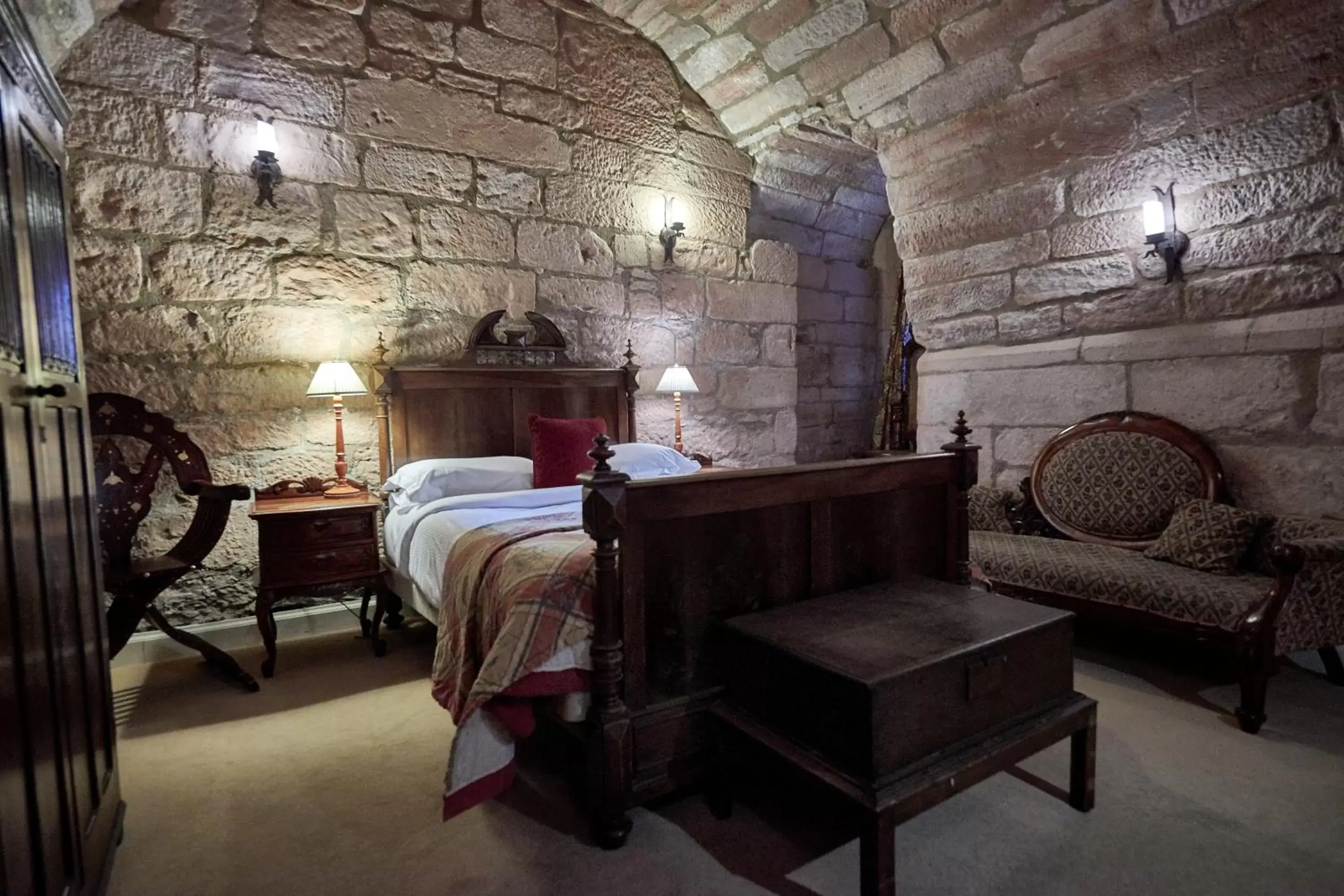Bedroom in Dalhousie Castle Hotel