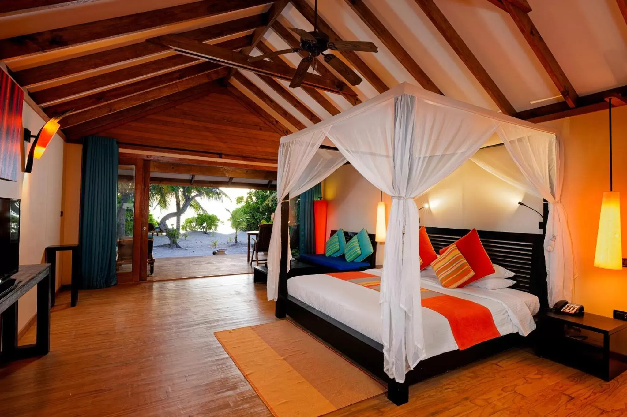 Bed in Canareef Resort Maldives