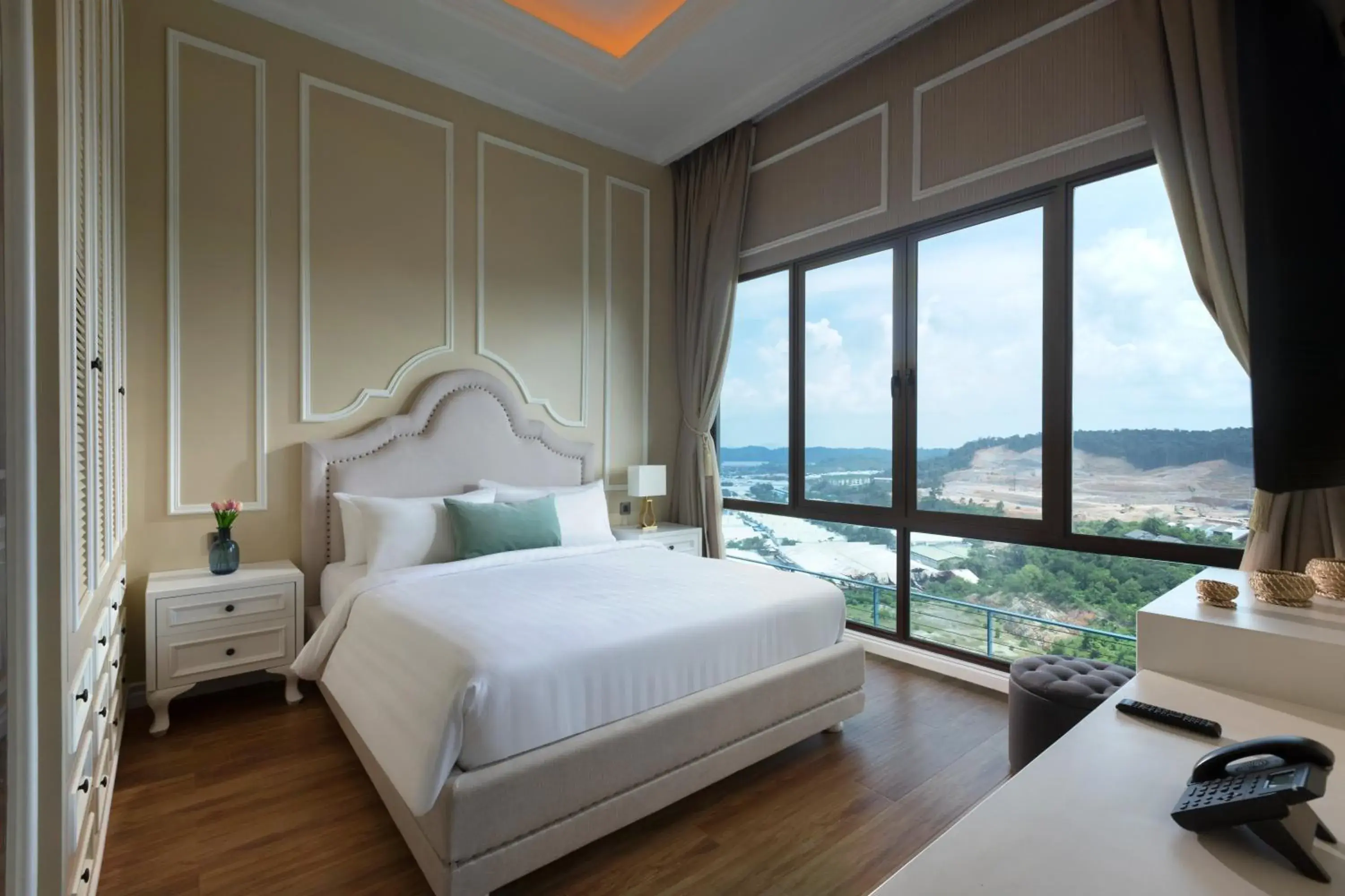 Bed, Mountain View in Panbil Residence Serviced Apartment