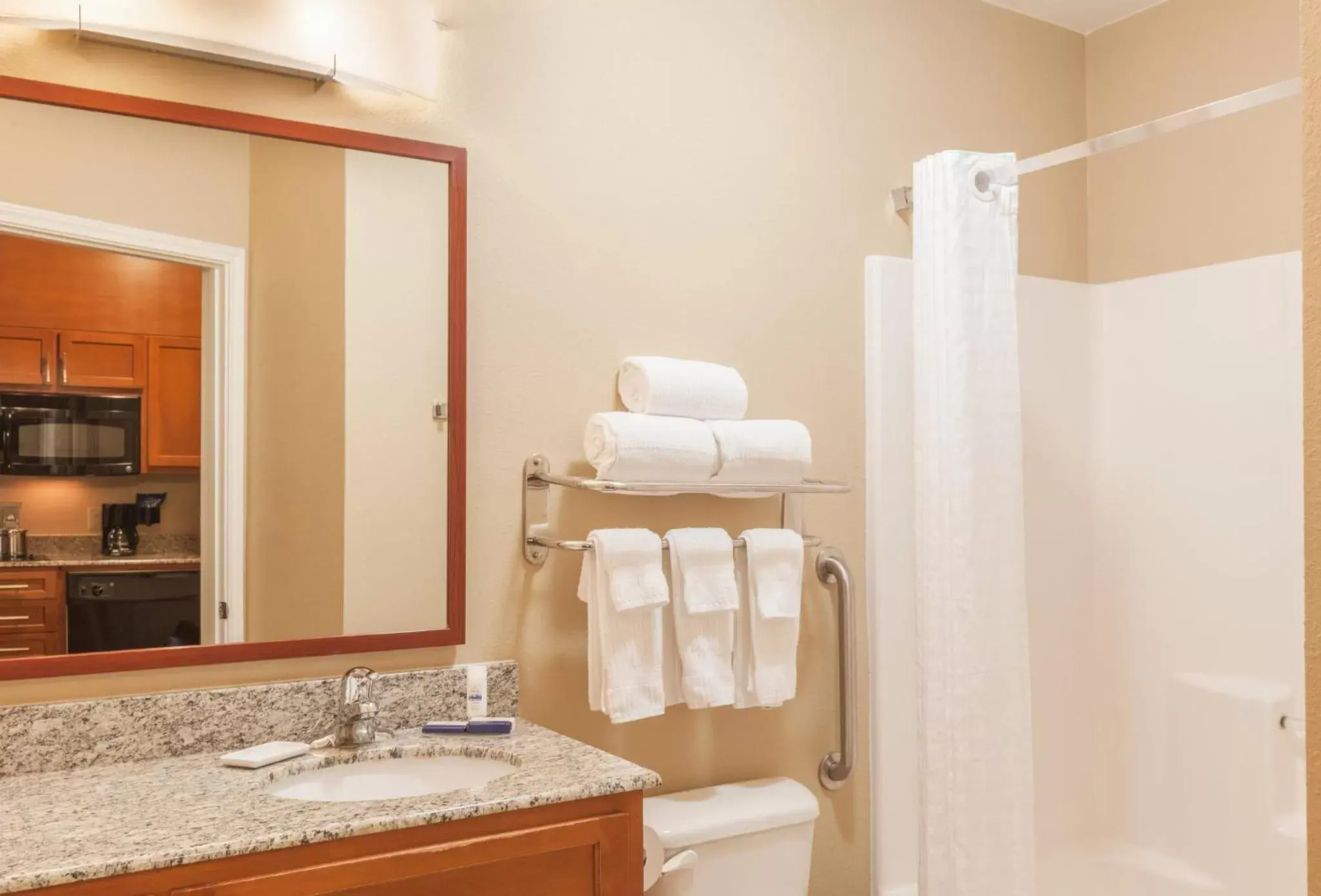 Bathroom in Candlewood Suites Houston I-10 East, an IHG Hotel