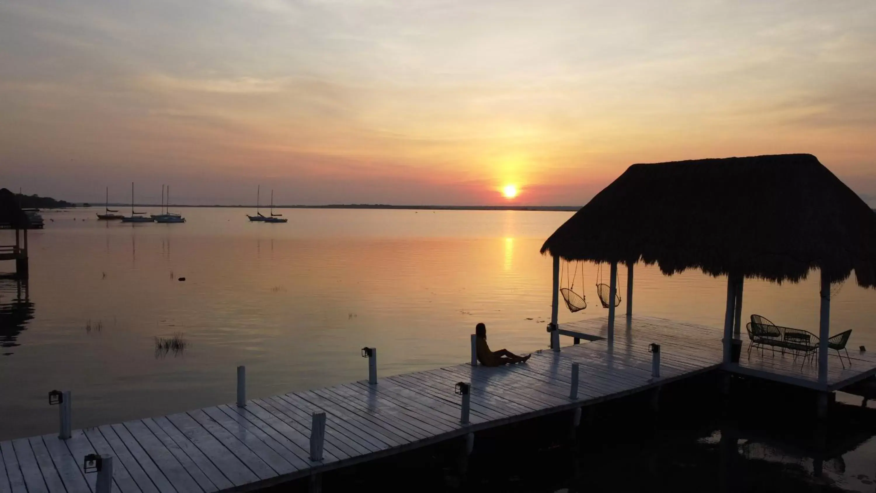 Sunset, Sunrise/Sunset in Royal Palm Bacalar Cabañas & Lagoon Club