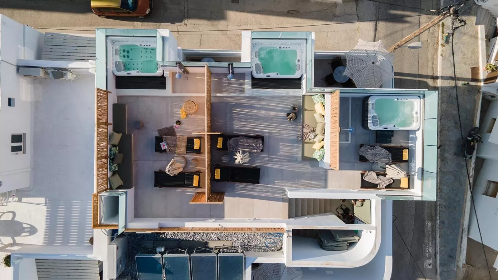 Bird's eye view, Floor Plan in Makava Suites Naxos