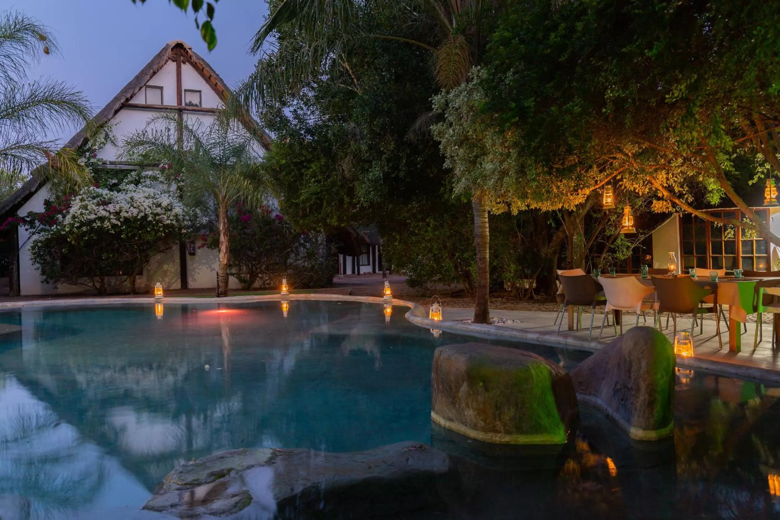 Patio in Out of Africa Town Lodge