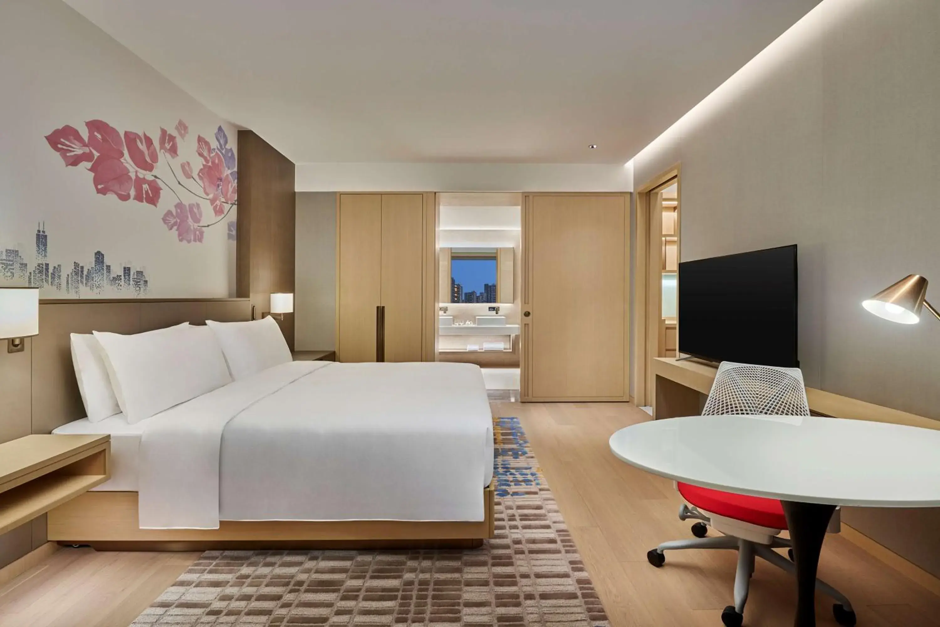 Bed in Hilton Garden Inn Shenzhen Guangming Bed in Hilton Garden Inn Shenzhen Guangming