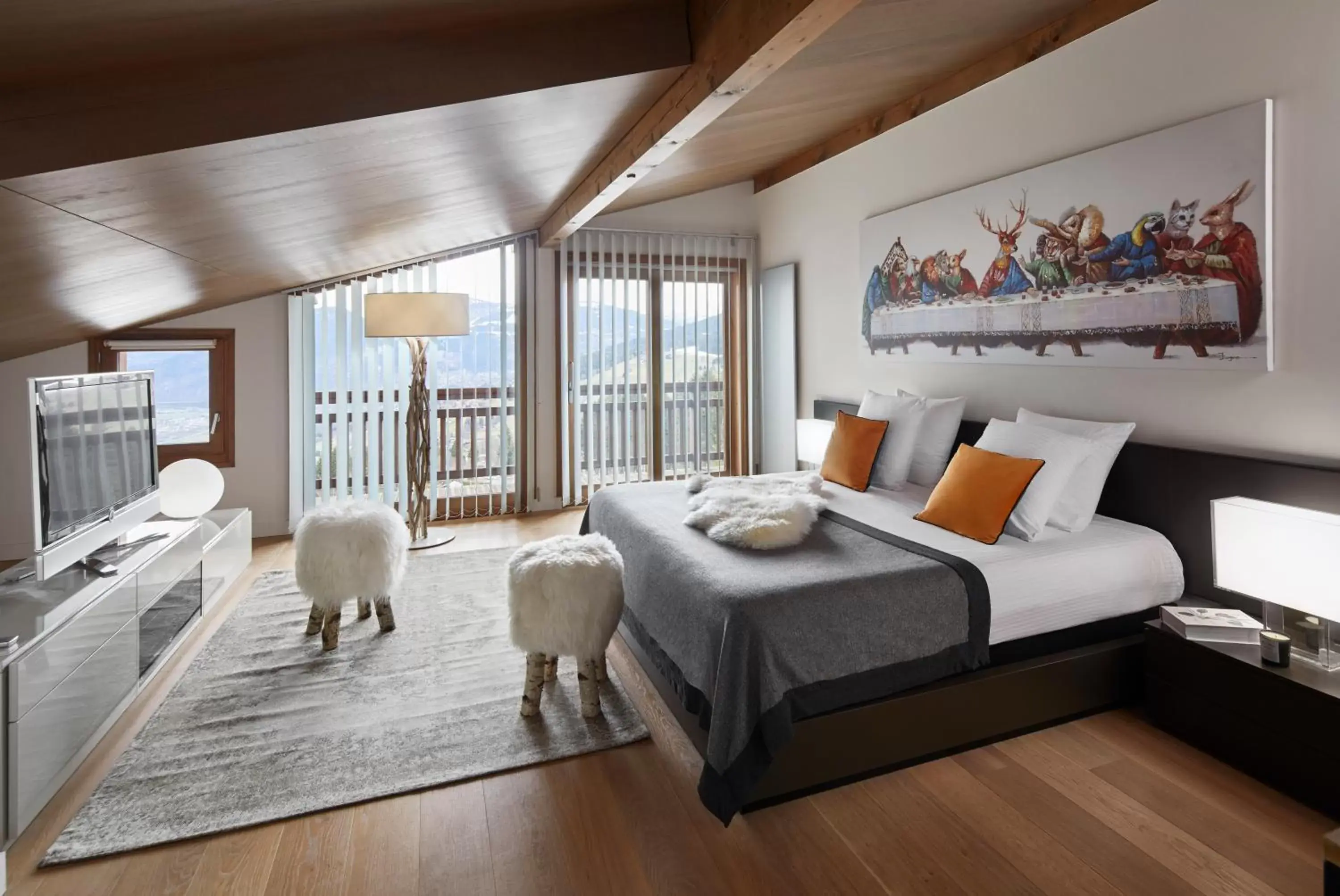 Bed in Chalet Alpen Valley, Mont-Blanc Bed in Chalet Alpen Valley, Mont-Blanc