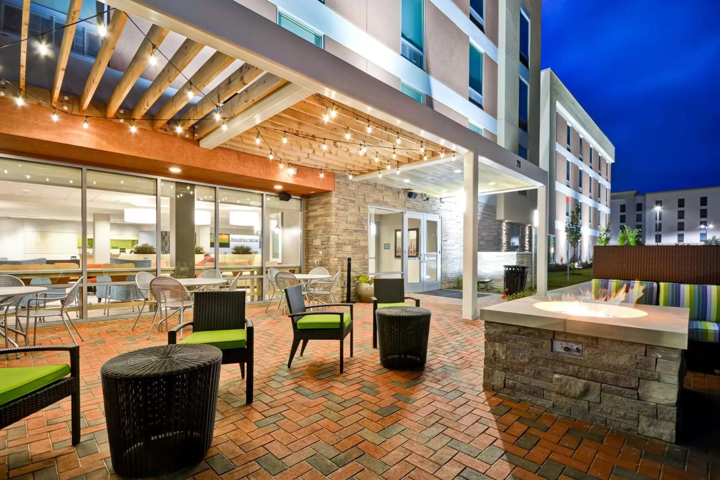 Patio, Restaurant/Places to Eat in Home2 Suites By Hilton Charles Town