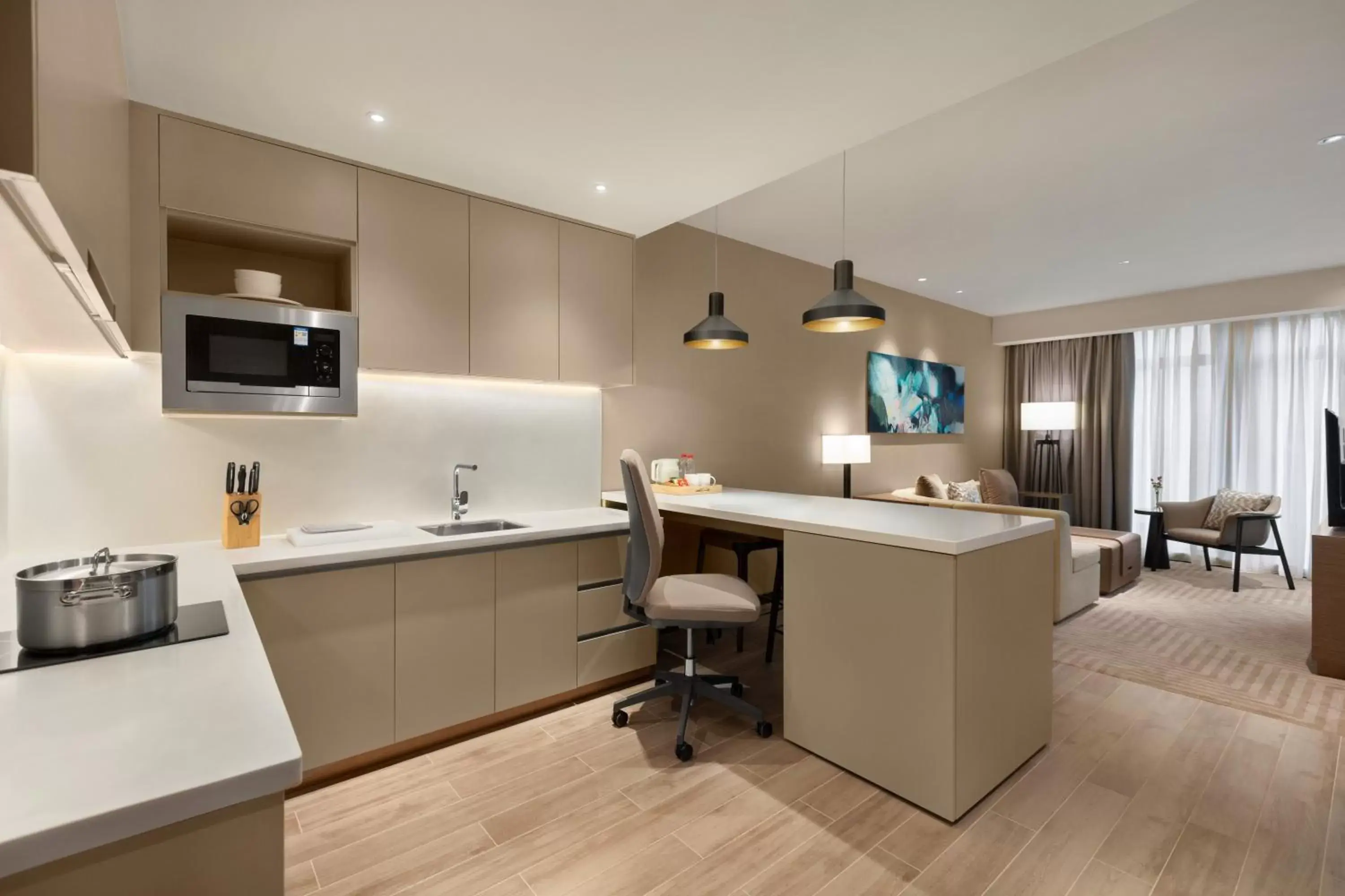 Kitchen or kitchenette, Kitchen/Kitchenette in Hyatt House Chengdu Pebble Walk