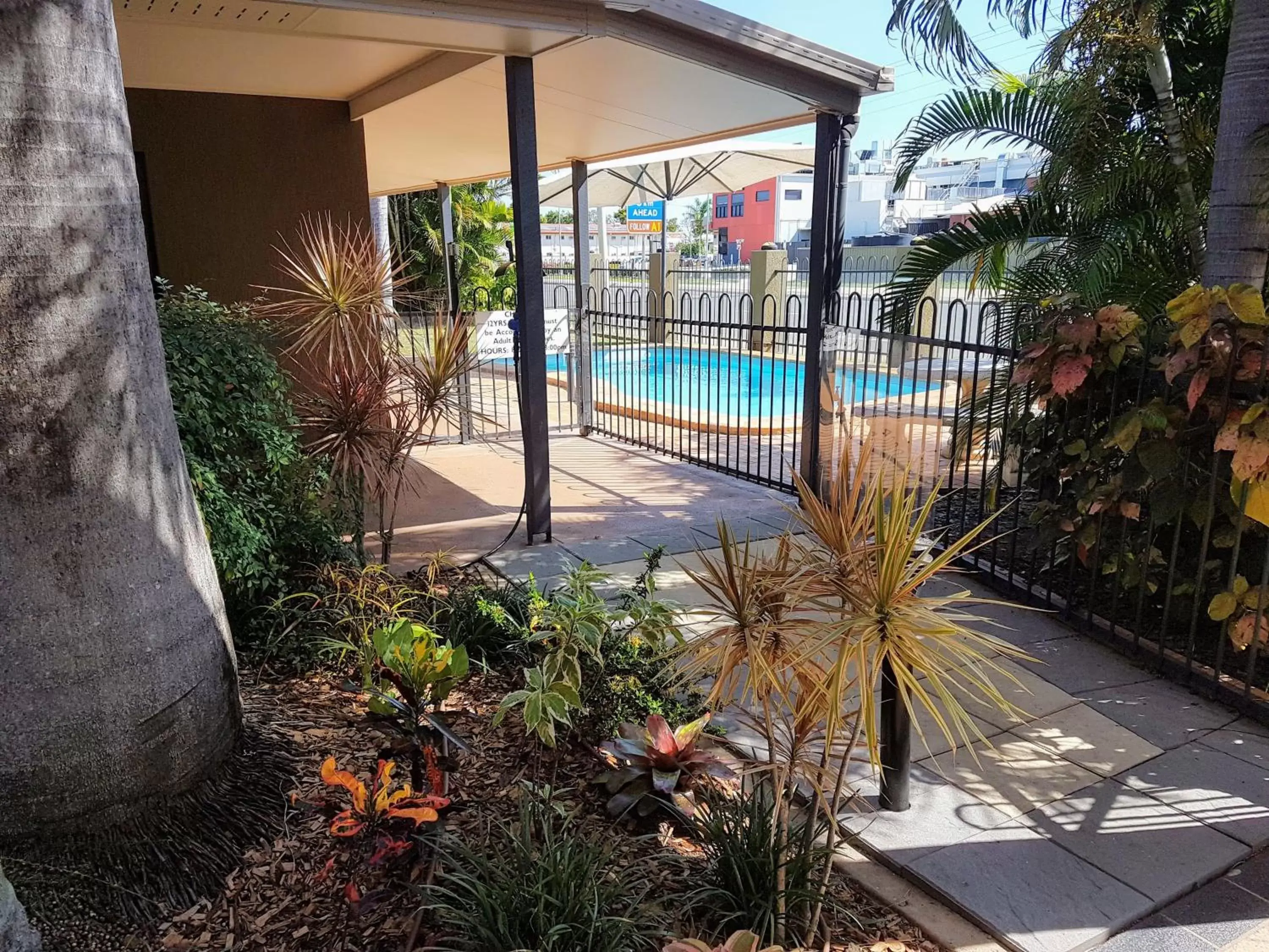 Garden, Swimming Pool in Rockhampton Palms Motor Inn