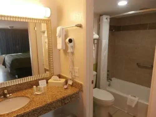 Shower, Bathroom in Quality Inn Hinesville - Fort Stewart Area, Kitchenette Rooms - Pool - Guest Laundry