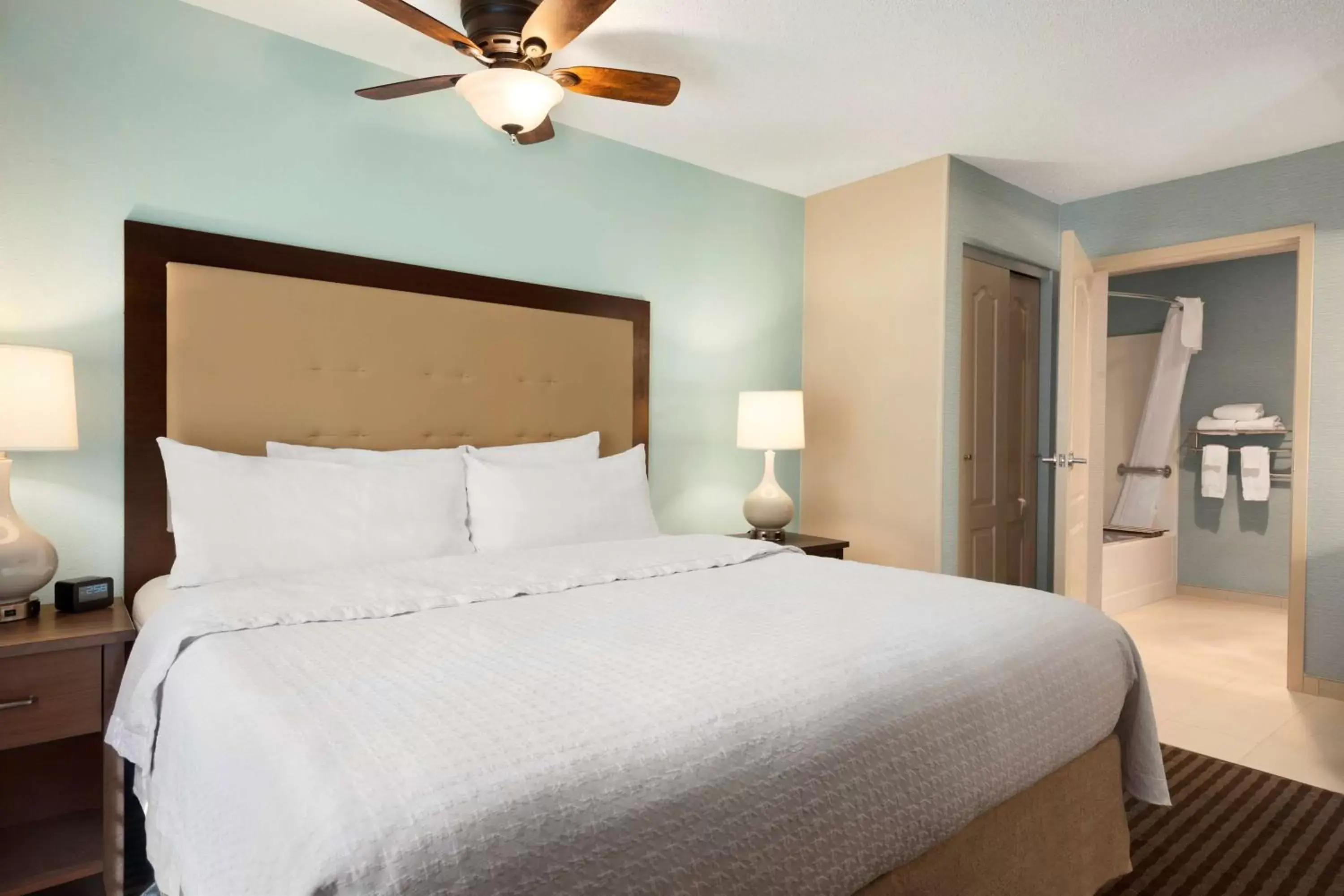 Bed in Homewood Suites by Hilton Columbus-Hilliard
