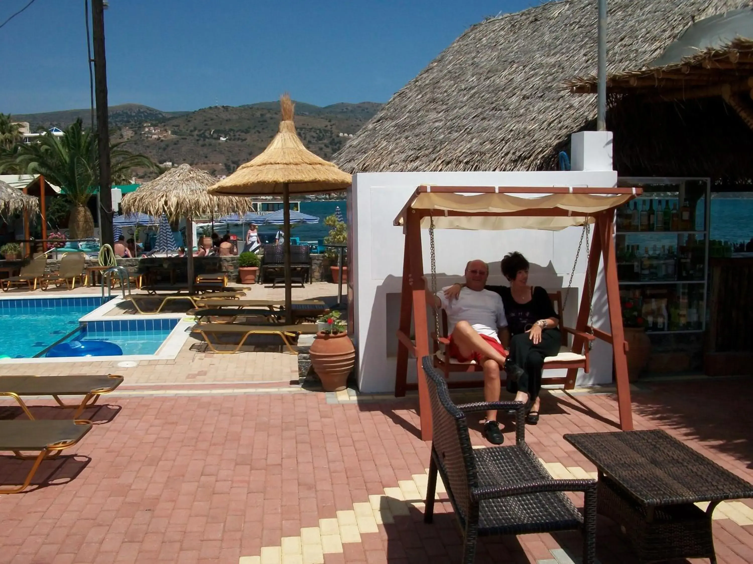 Lounge or bar, Swimming Pool in Elounda Sunrise Apartments