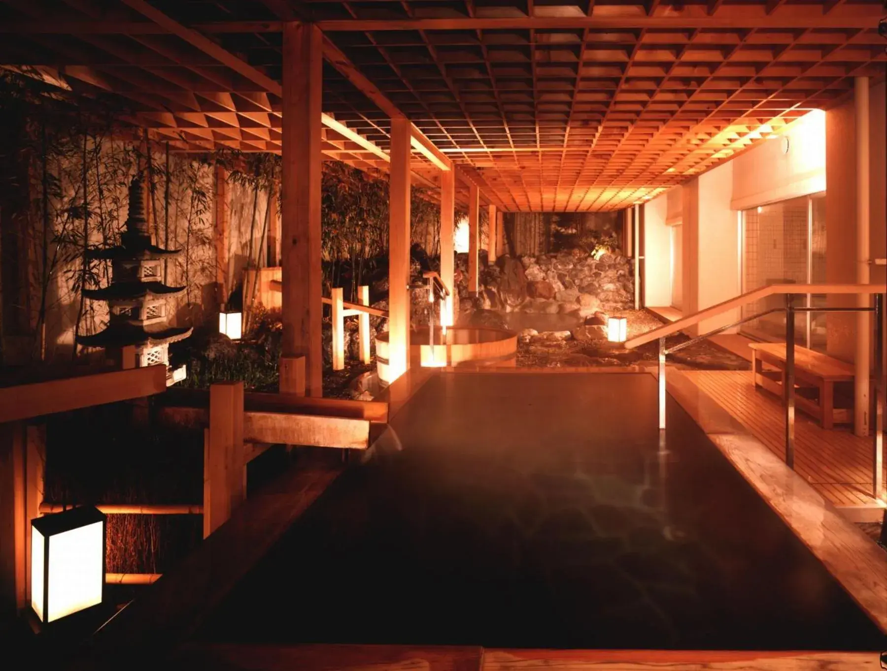 Hot Spring Bath in Hanabishi Hotel