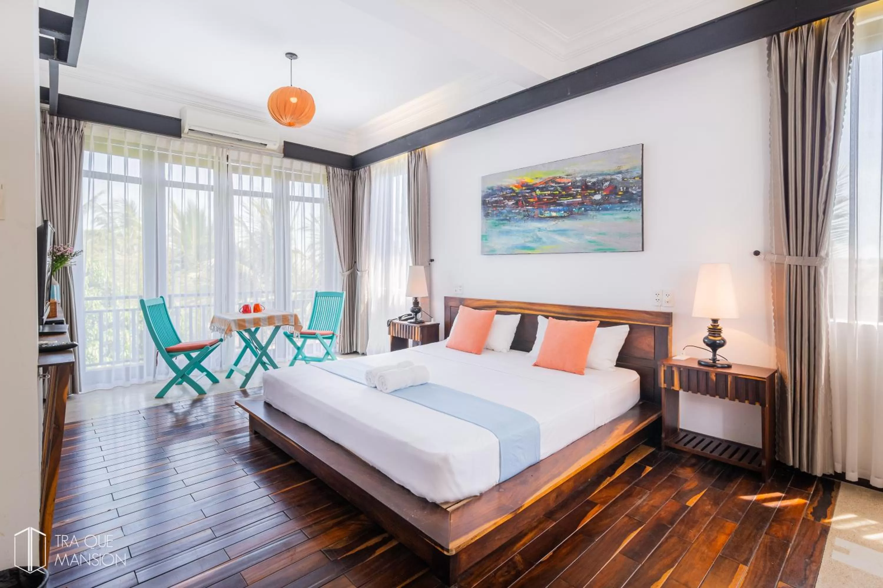 View (from property/room), Bed in Tra Que Mansion