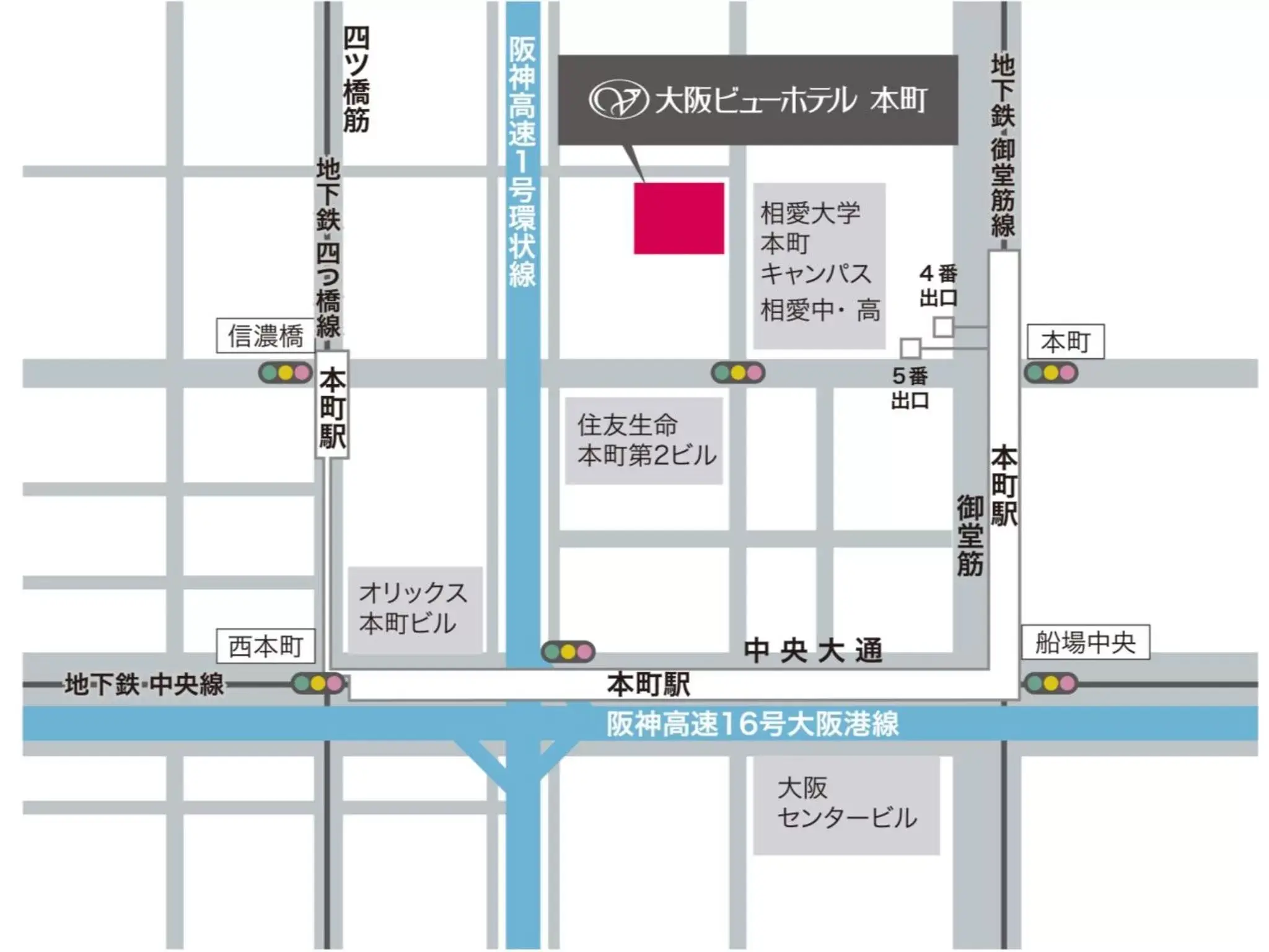 Off site, Floor Plan in Osaka View Hotel Honmachi