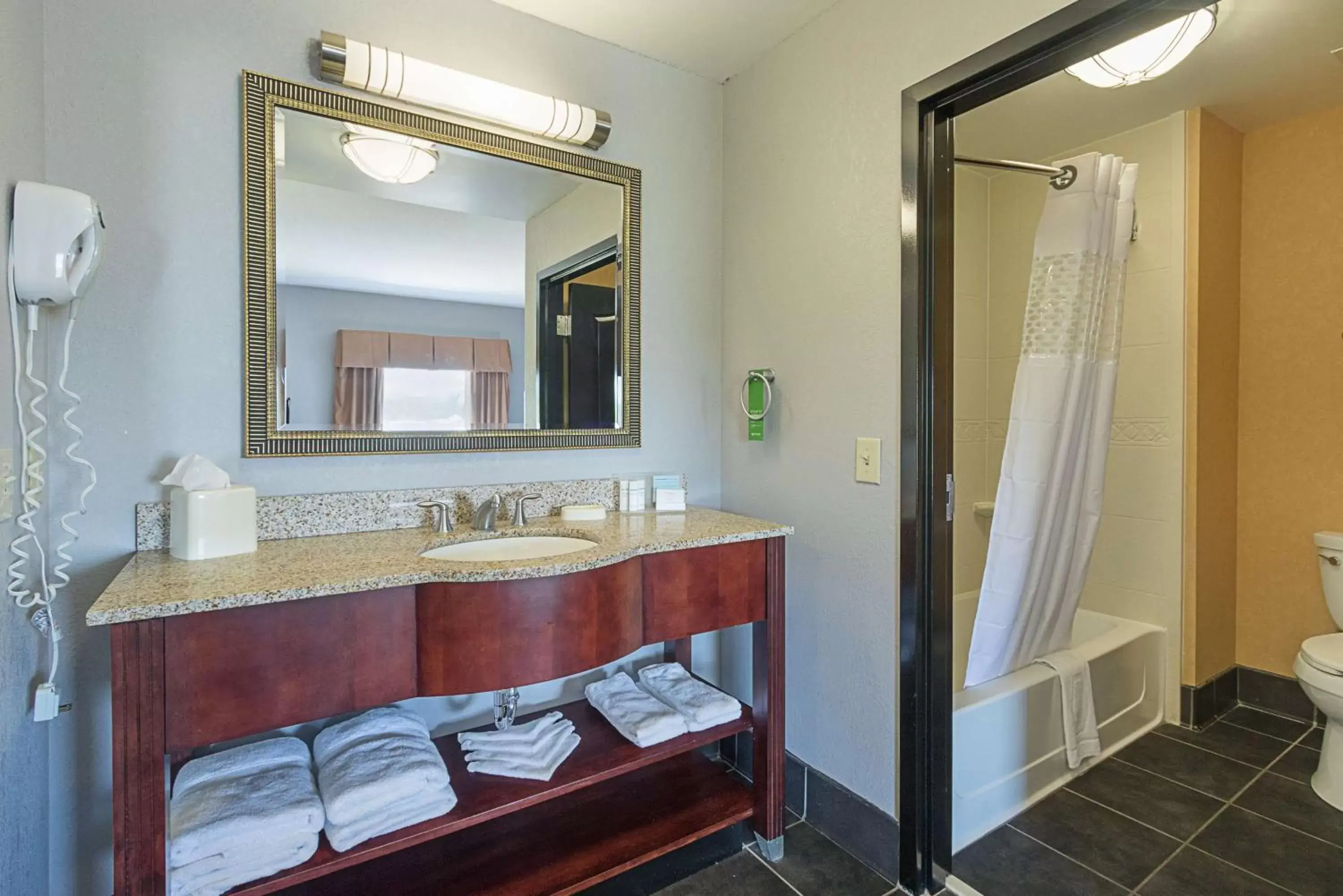 Bed, Bathroom in Hampton Inn and Suites Indianapolis/Brownsburg