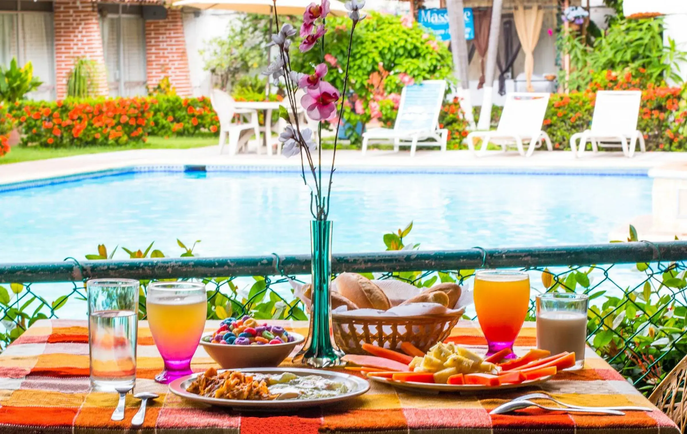 Food close-up, Swimming Pool in Vallartasol Hotel