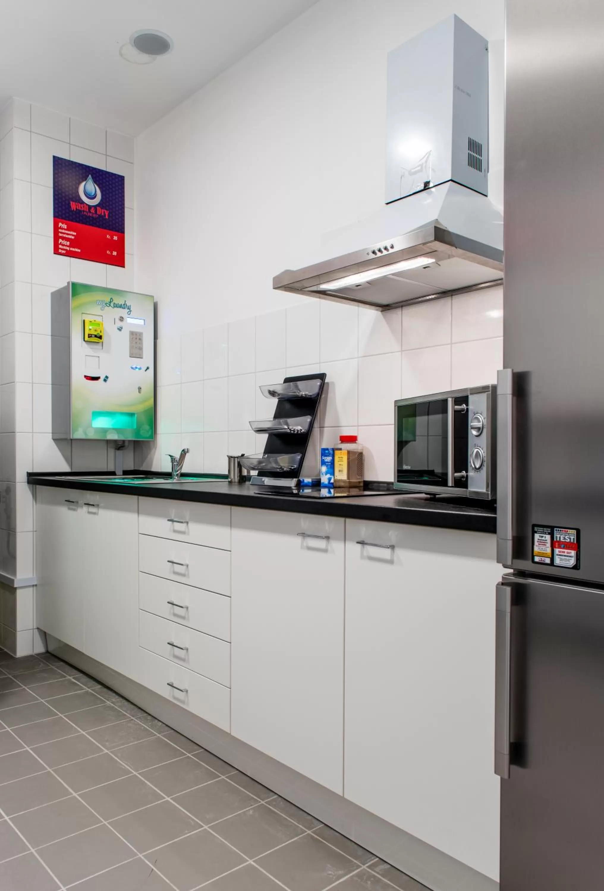 Communal kitchen in a&o Copenhagen Nørrebro