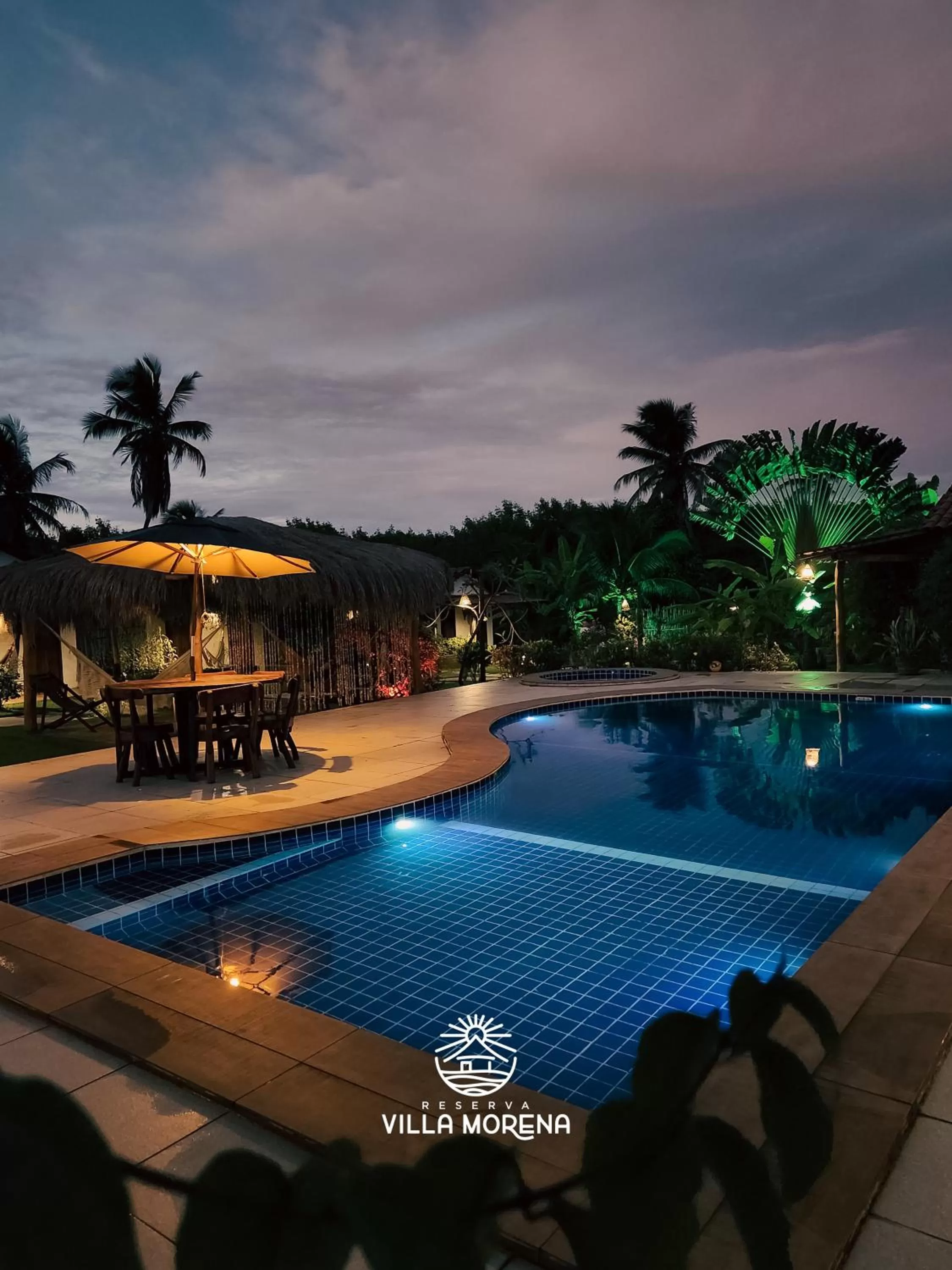 Night, Swimming Pool in Pousada Villa Morena
