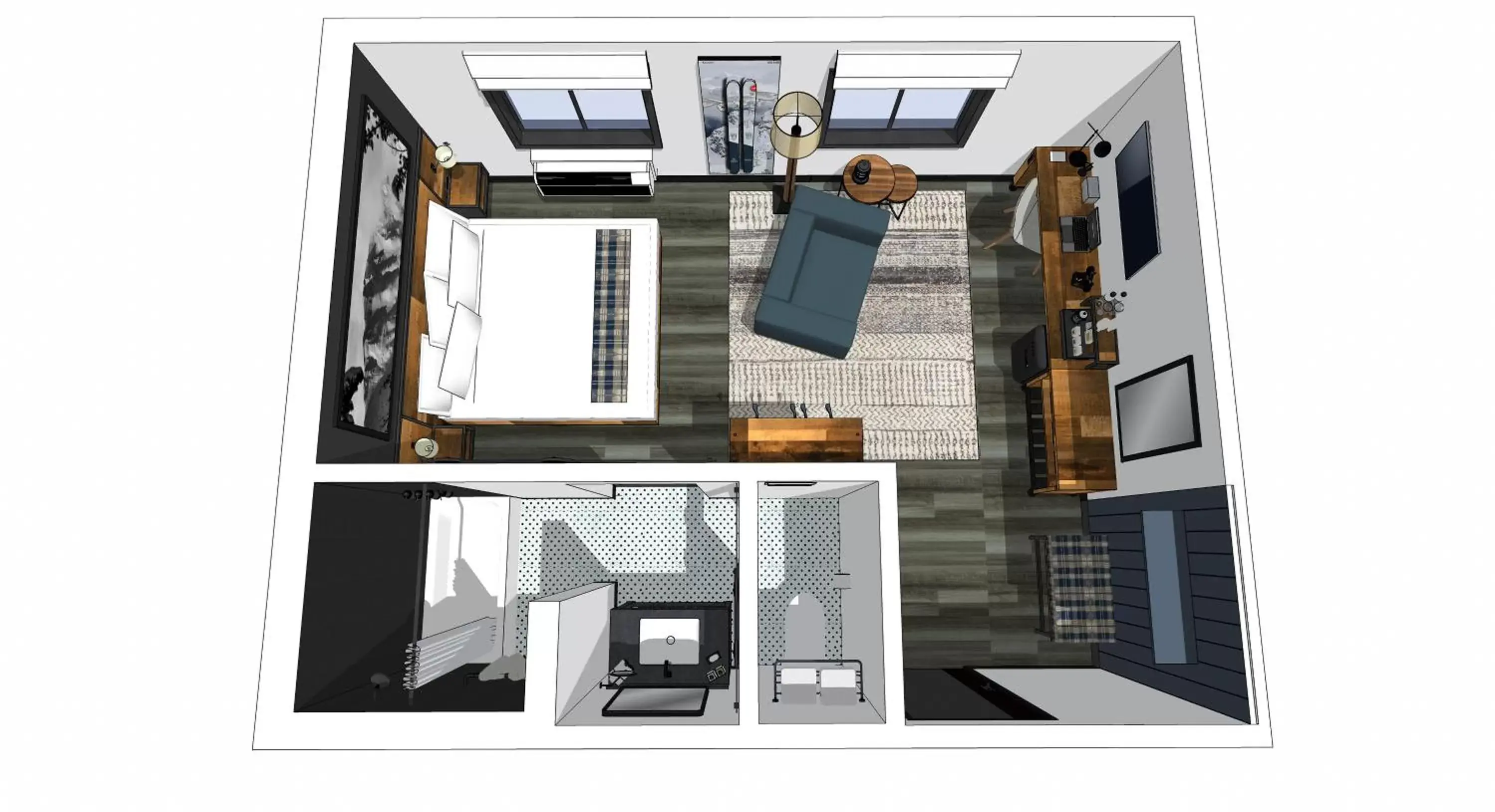 Bathroom, Floor Plan in Gravity Haus