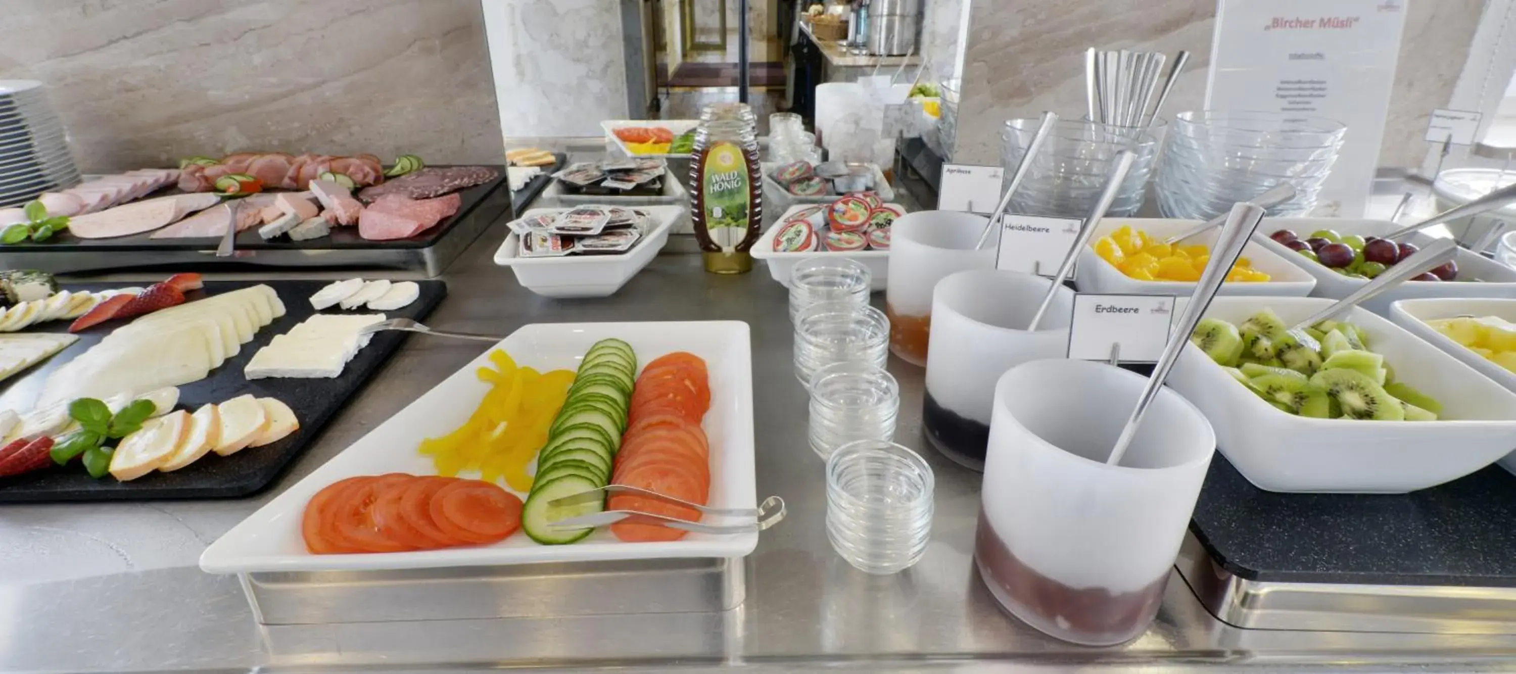 Buffet breakfast, Food in Hotel Engelhorn