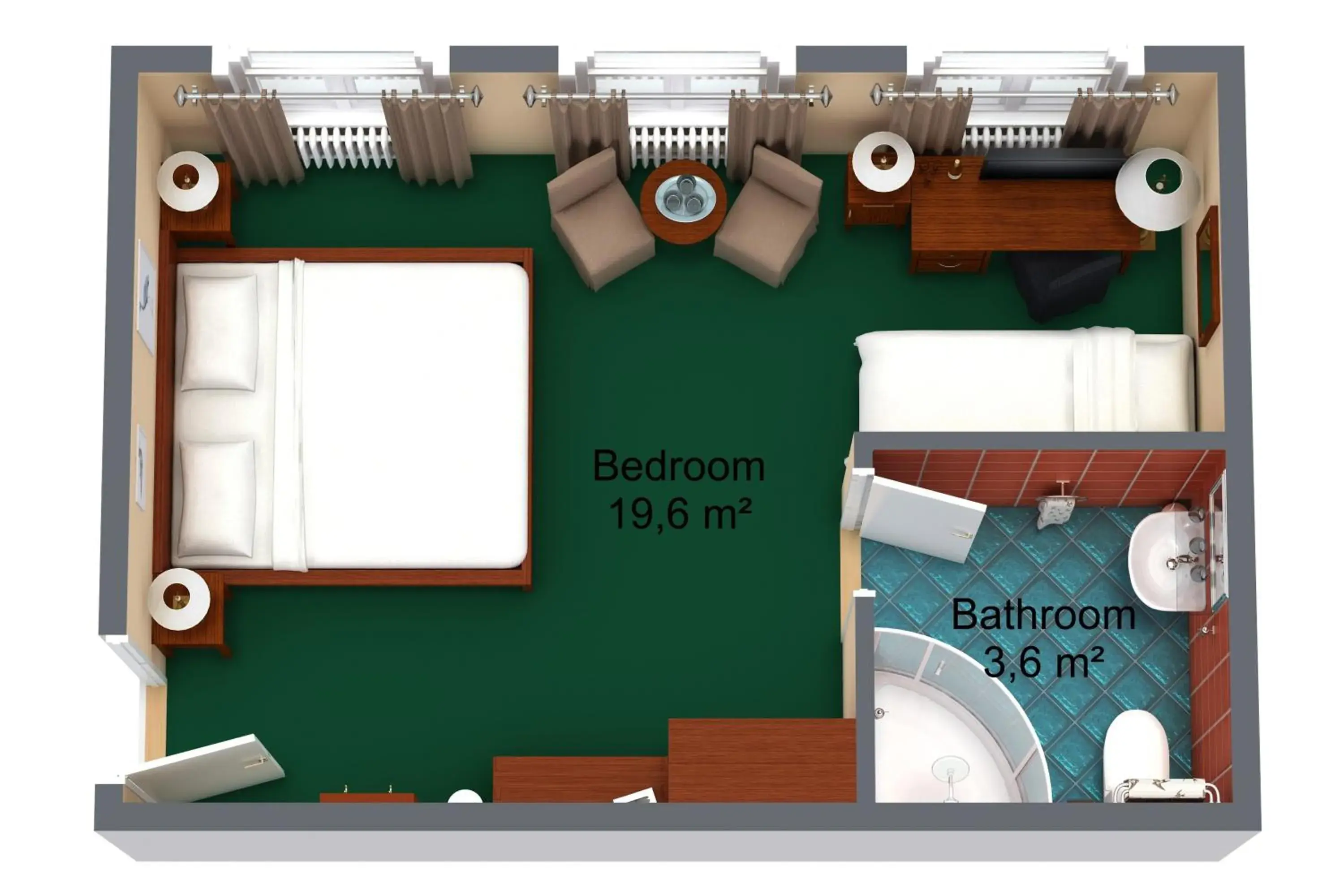 Photo of the whole room, Floor Plan in Hotel William