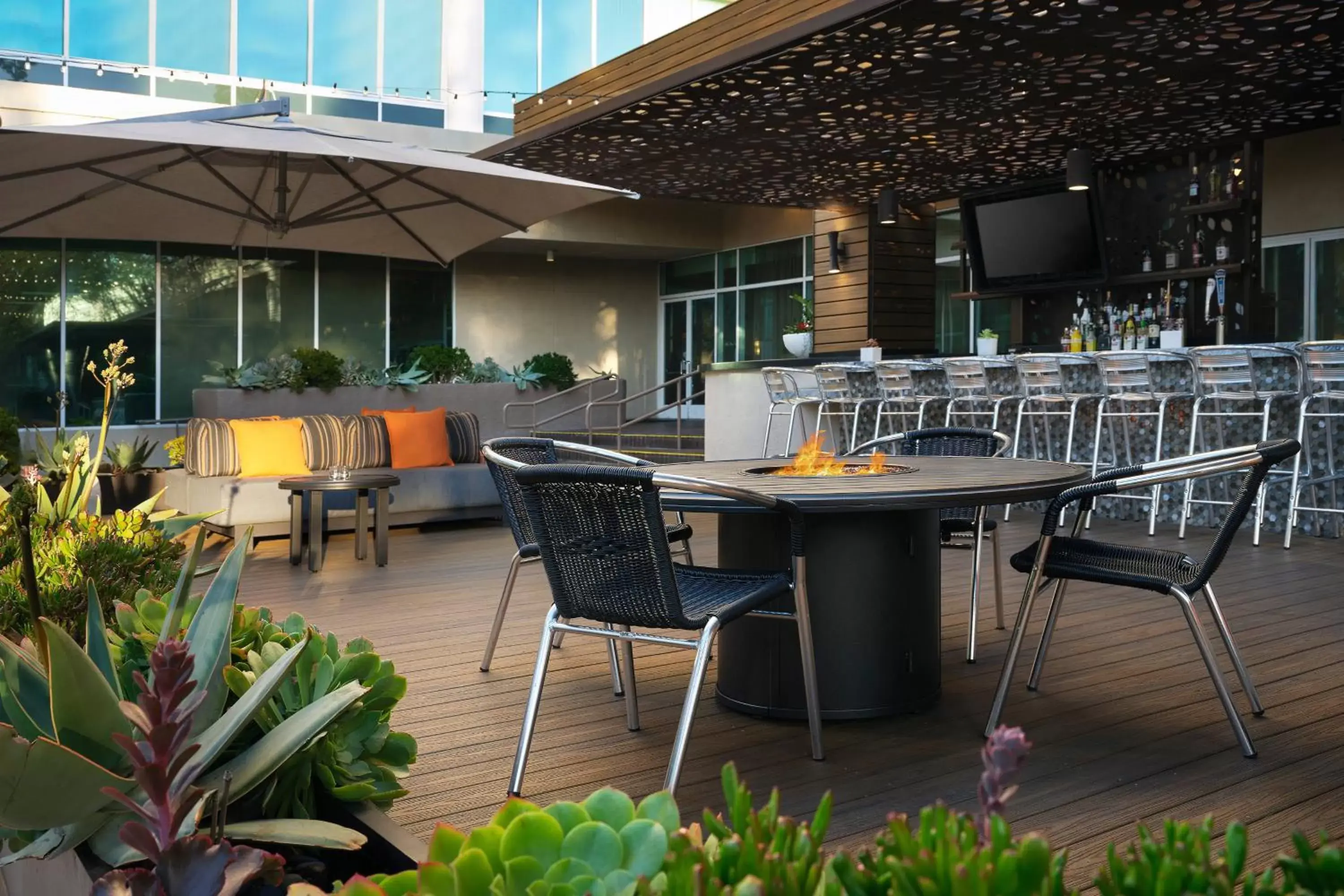 Lounge or bar, Restaurant/Places to Eat in Warner Center Marriott Woodland Hills
