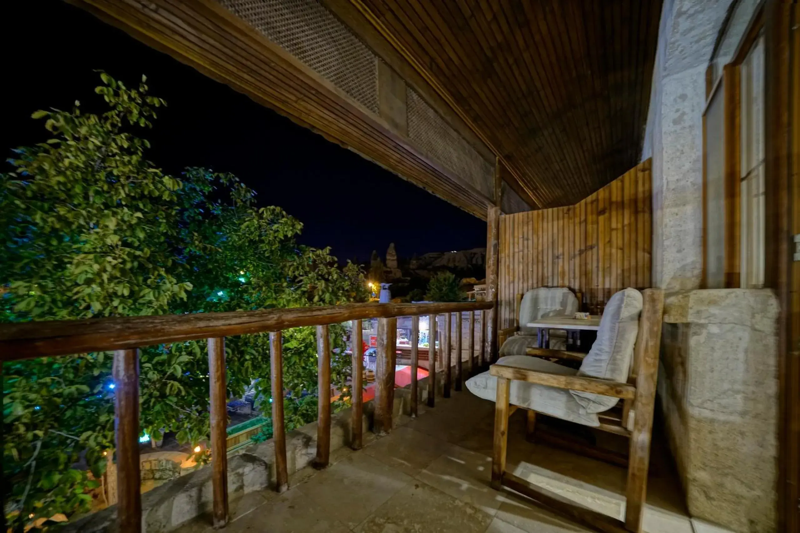 Night, Balcony/Terrace in Holiday Cave Hotel