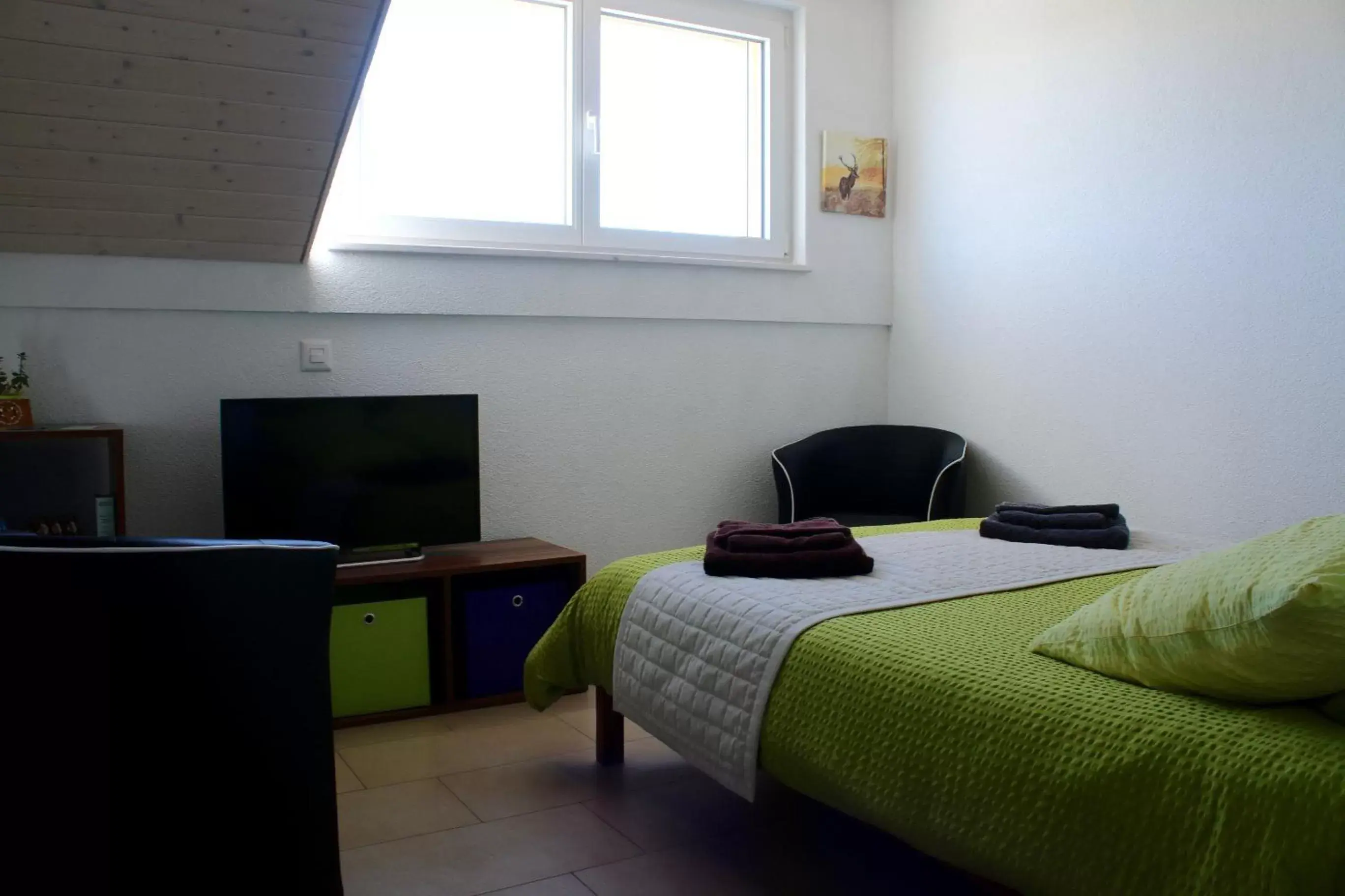 Bedroom, TV/Entertainment Center in BNB Les Prises